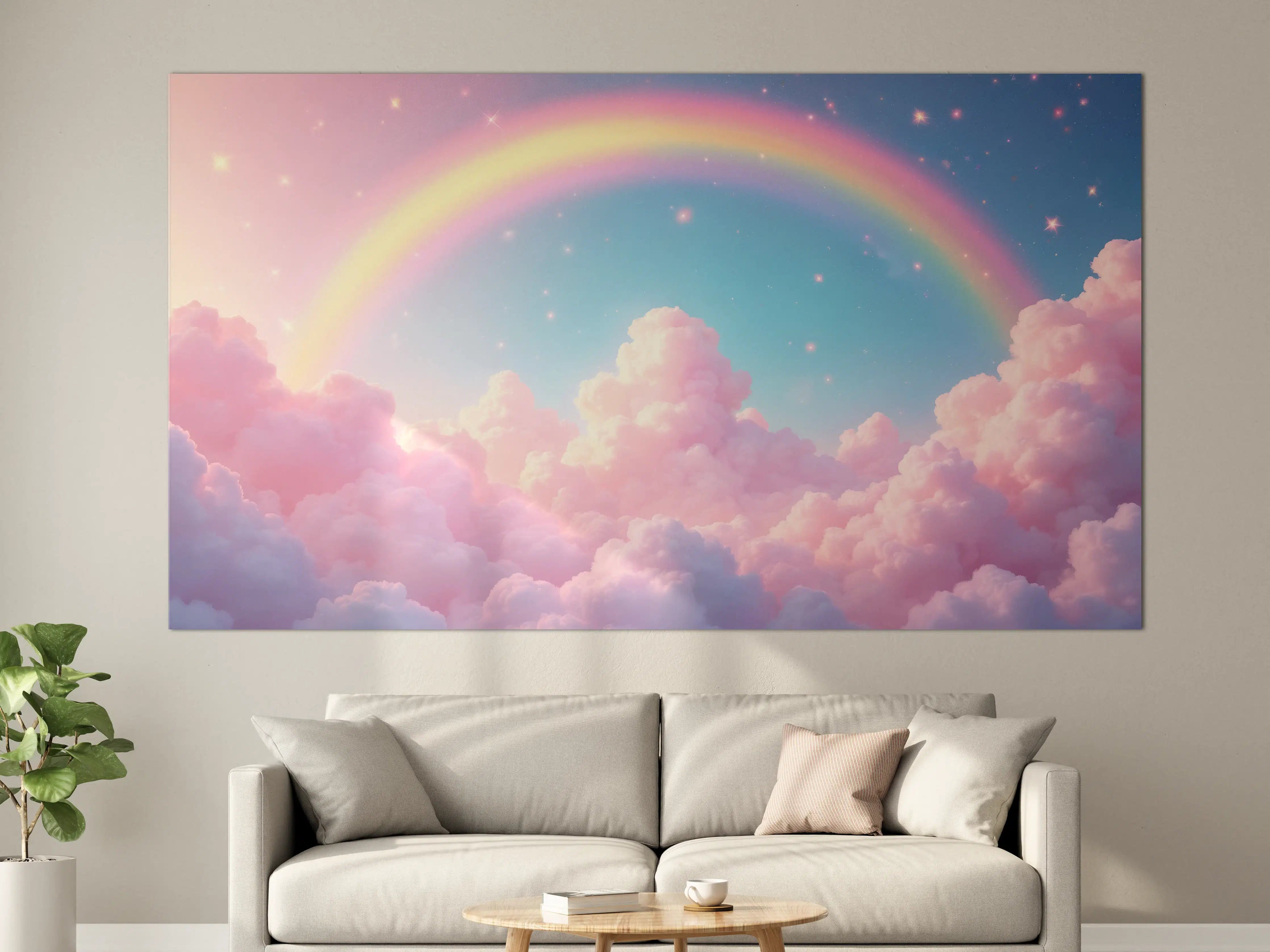 Große Wandbilder - Himmel mit Regenbogen in Pastellfarben