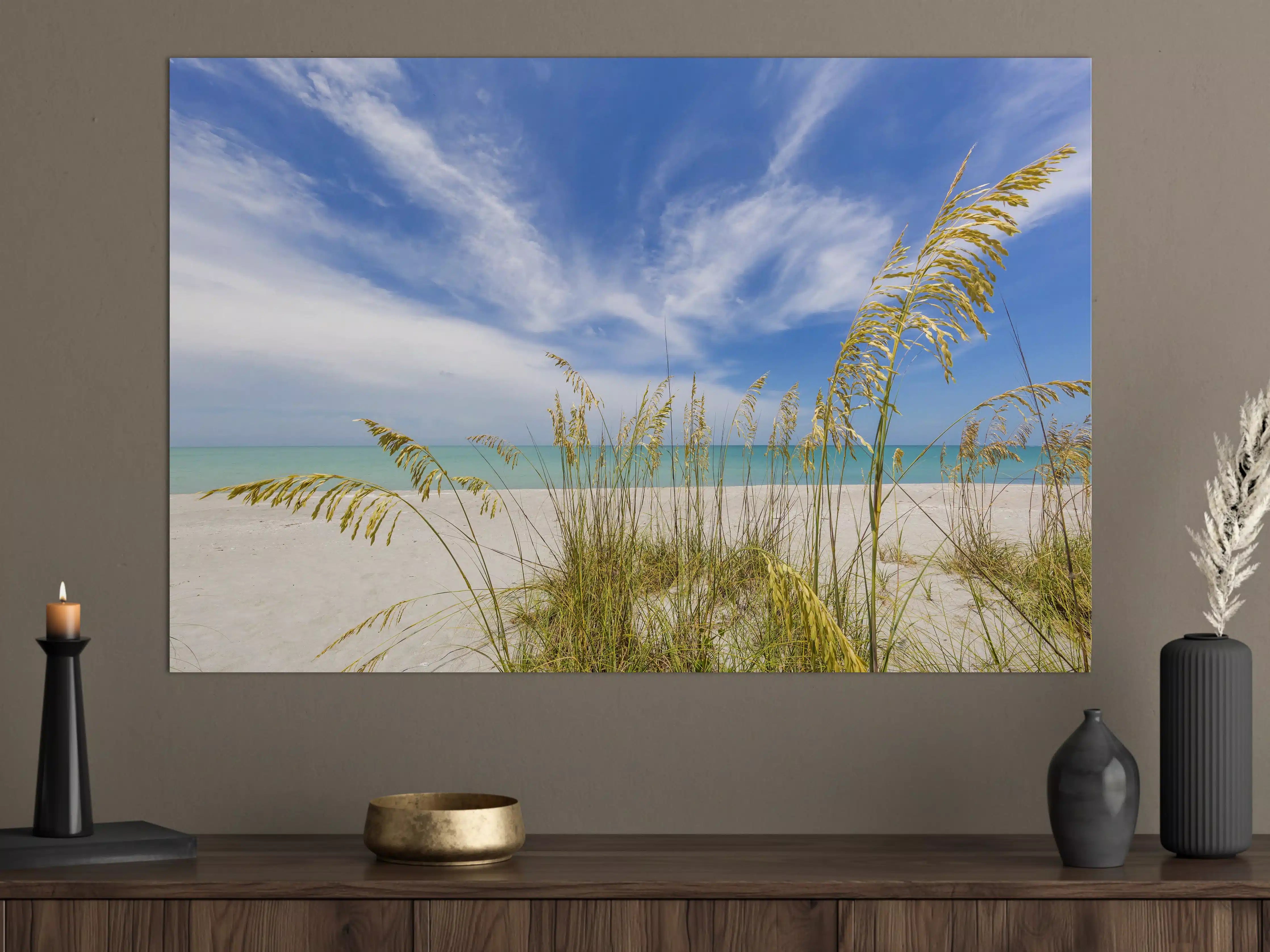 Große Wandbilder - Himmel über Strand mit Seegras