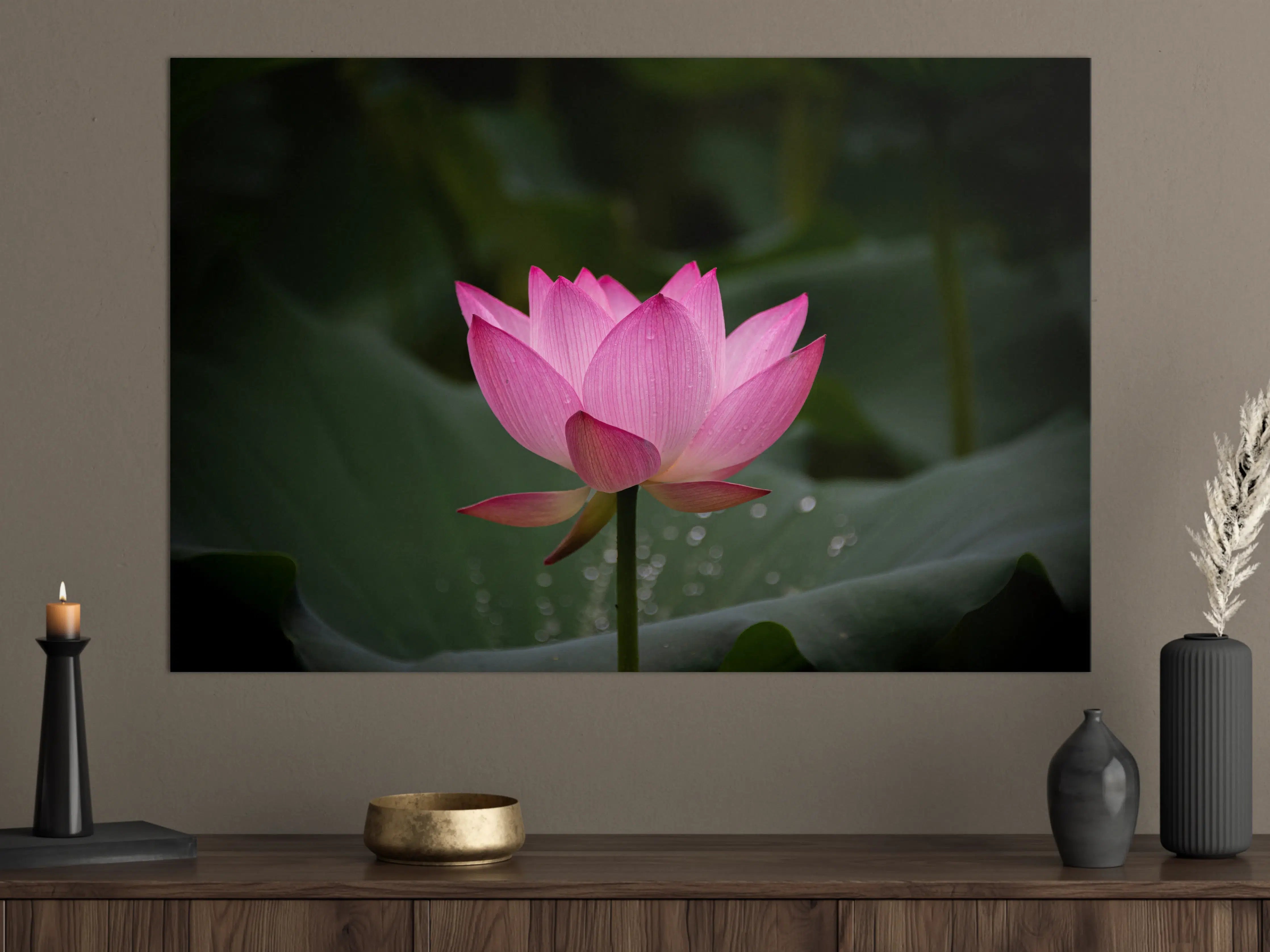 Große Wandbilder - Himmlische Lotusblüte in Pink
