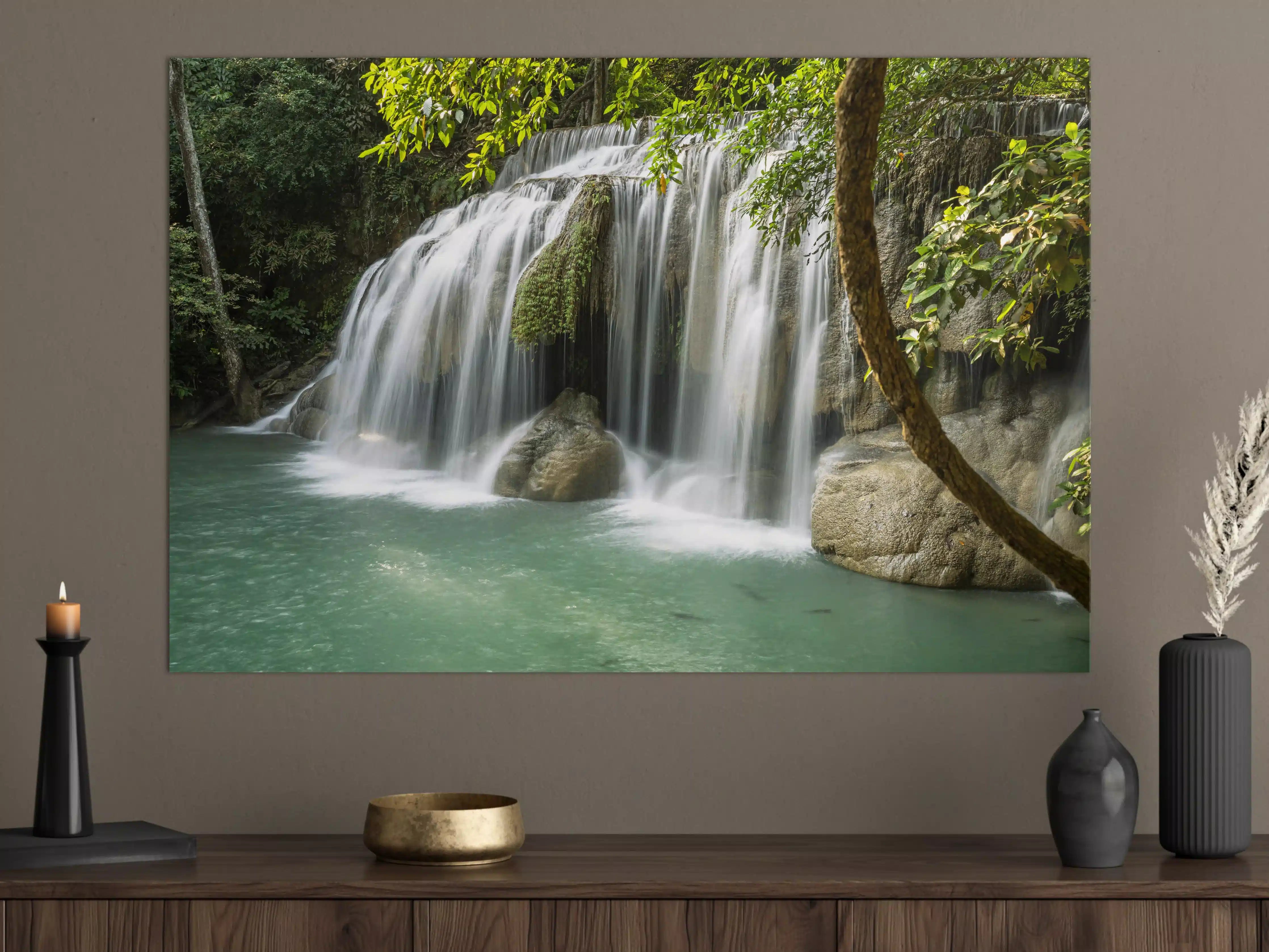 Große Wandbilder - Himmlischer Erawan-Wasserfall - Thailand