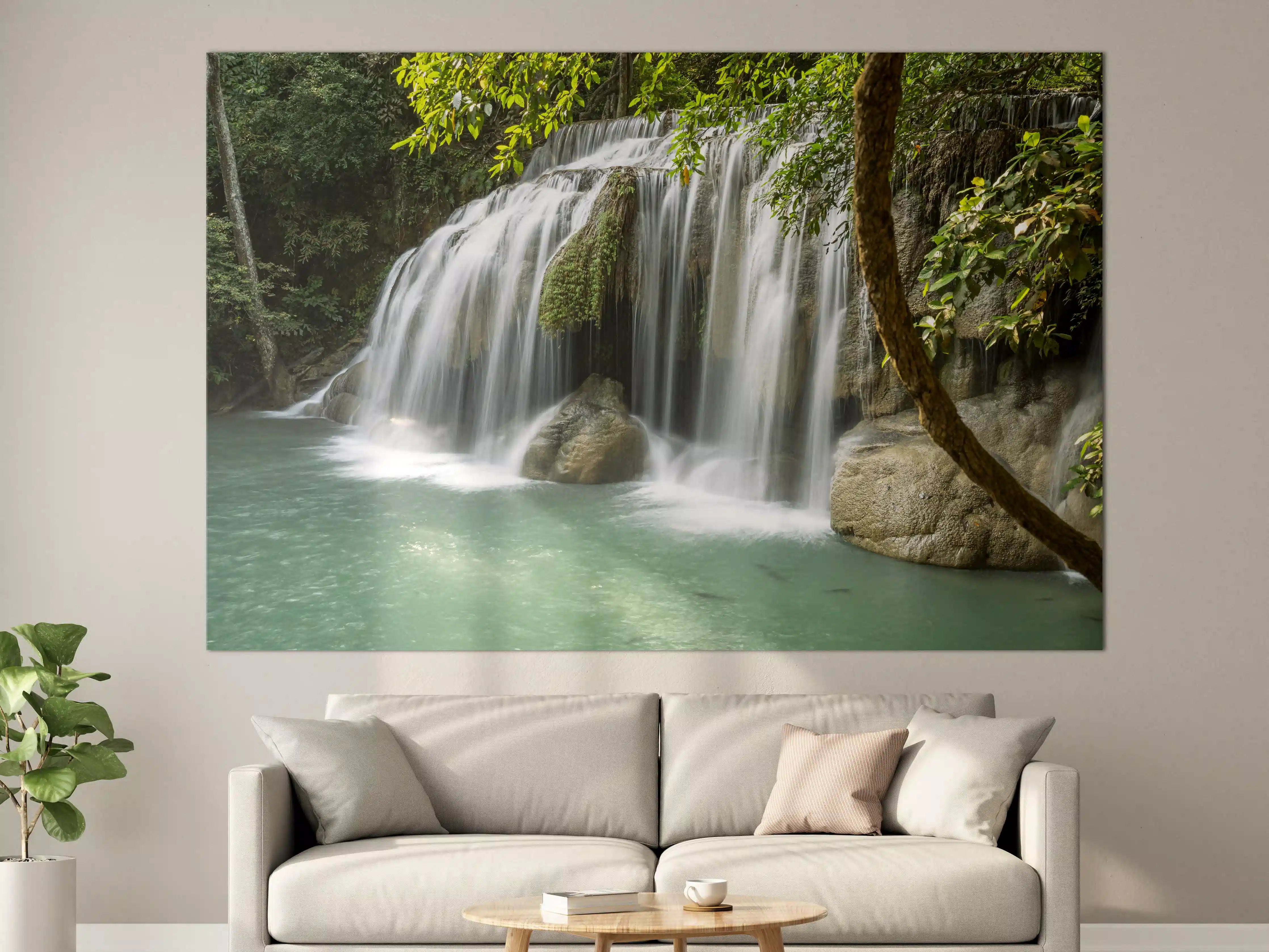 Große Wandbilder - Himmlischer Erawan-Wasserfall - Thailand