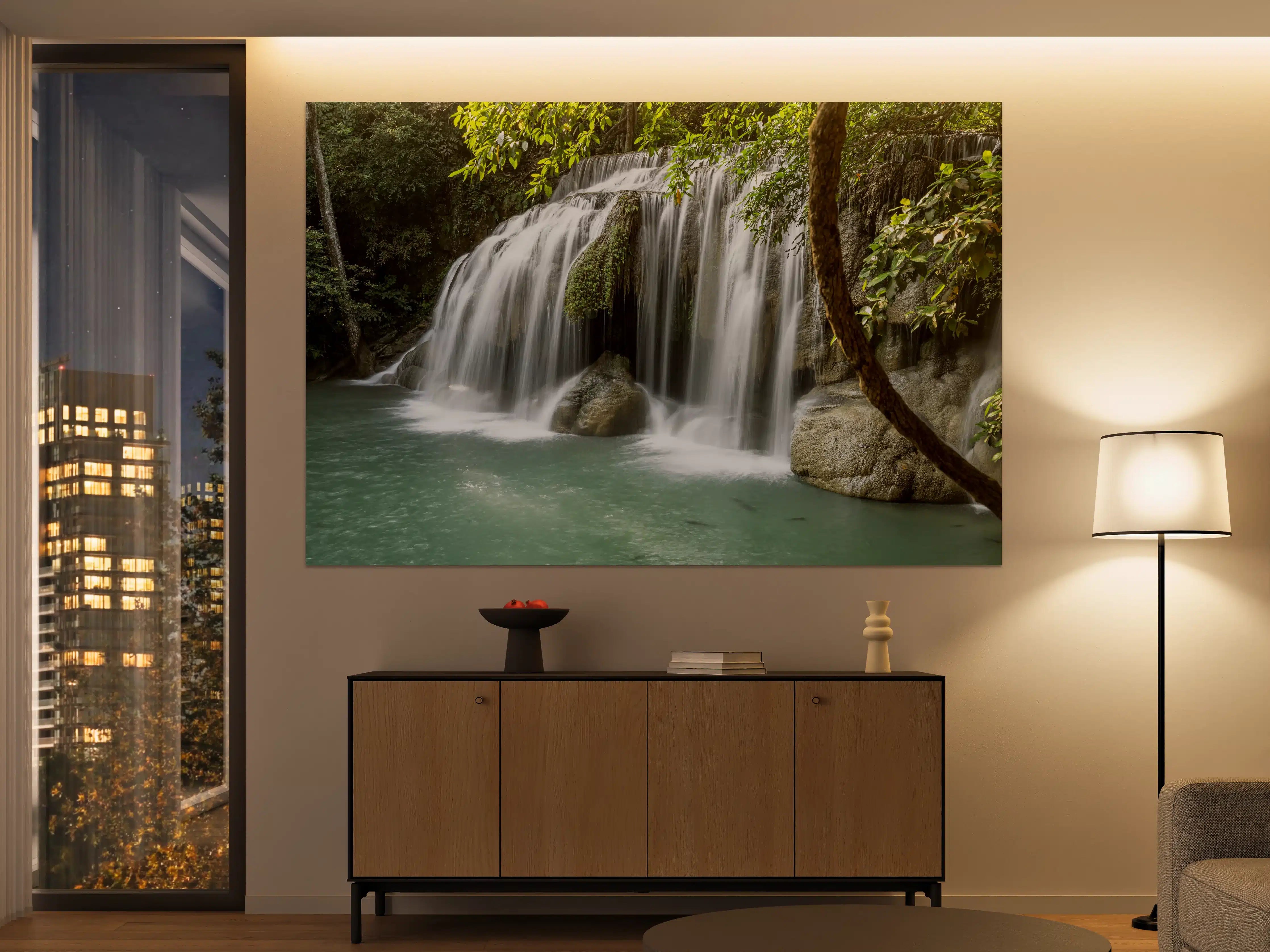 Große Wandbilder - Himmlischer Erawan-Wasserfall - Thailand