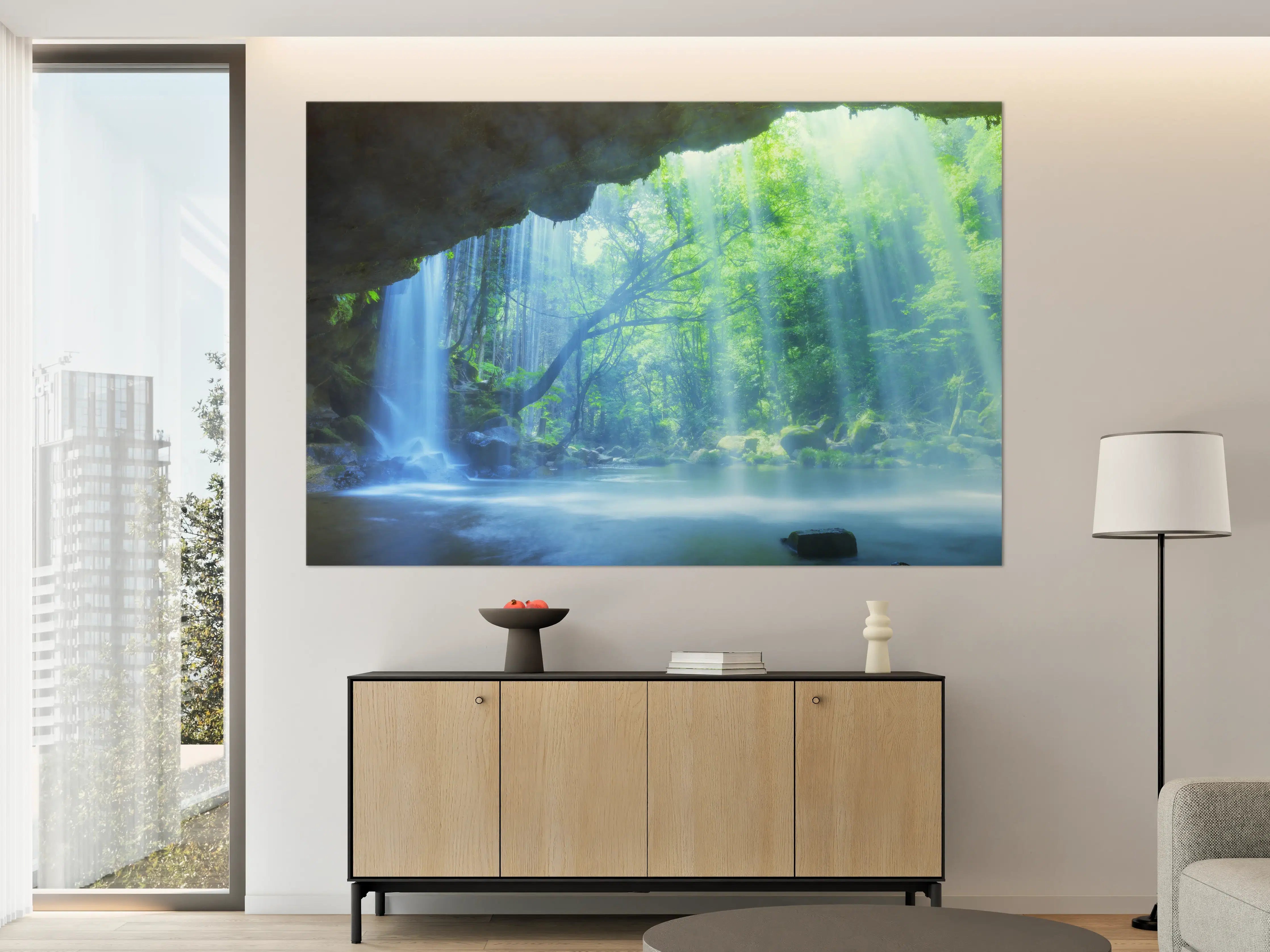 Große Wandbilder - Hinter Nabigataki-Wasserfall Ansicht