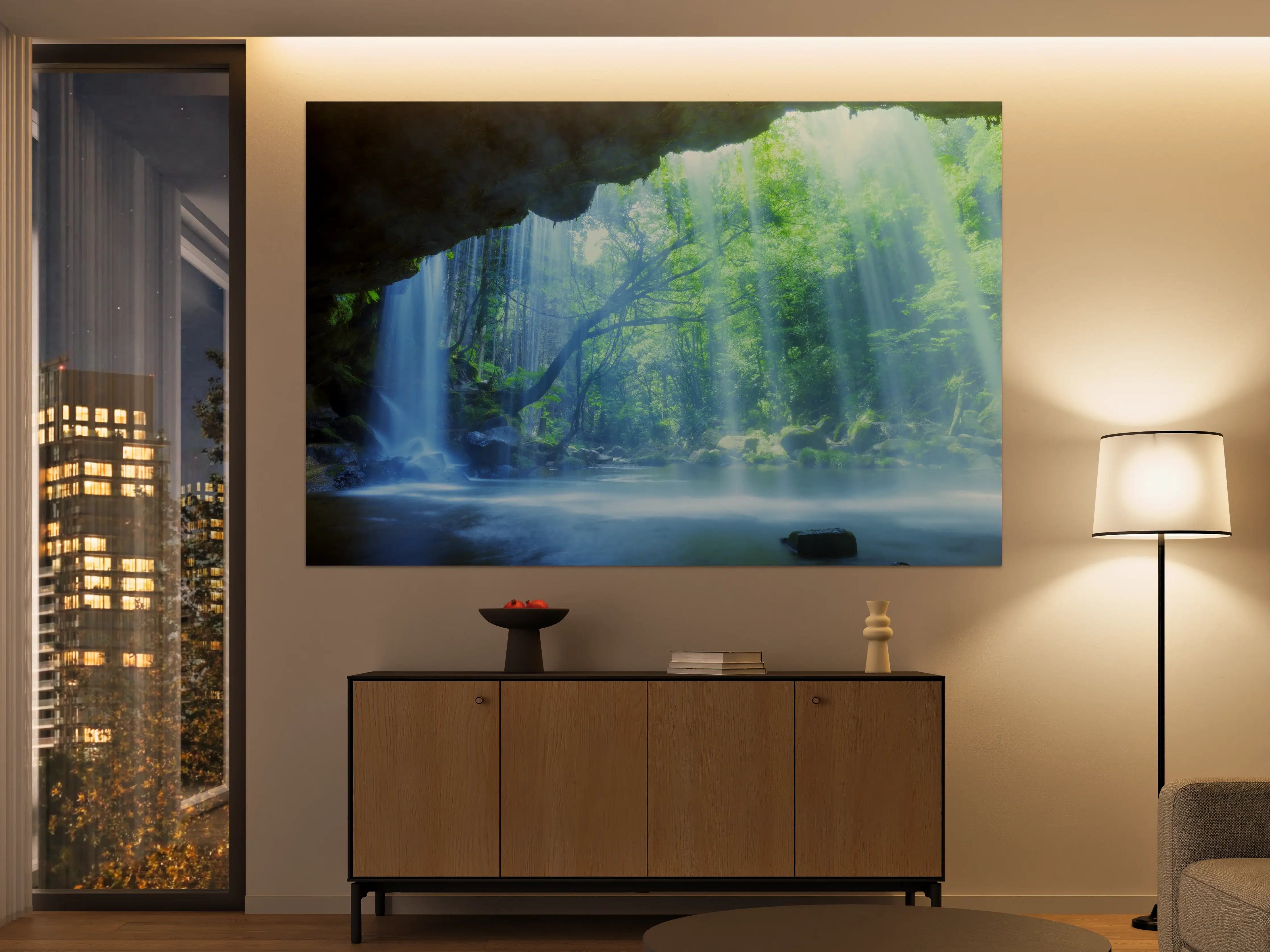 Große Wandbilder - Hinter Nabigataki-Wasserfall Ansicht