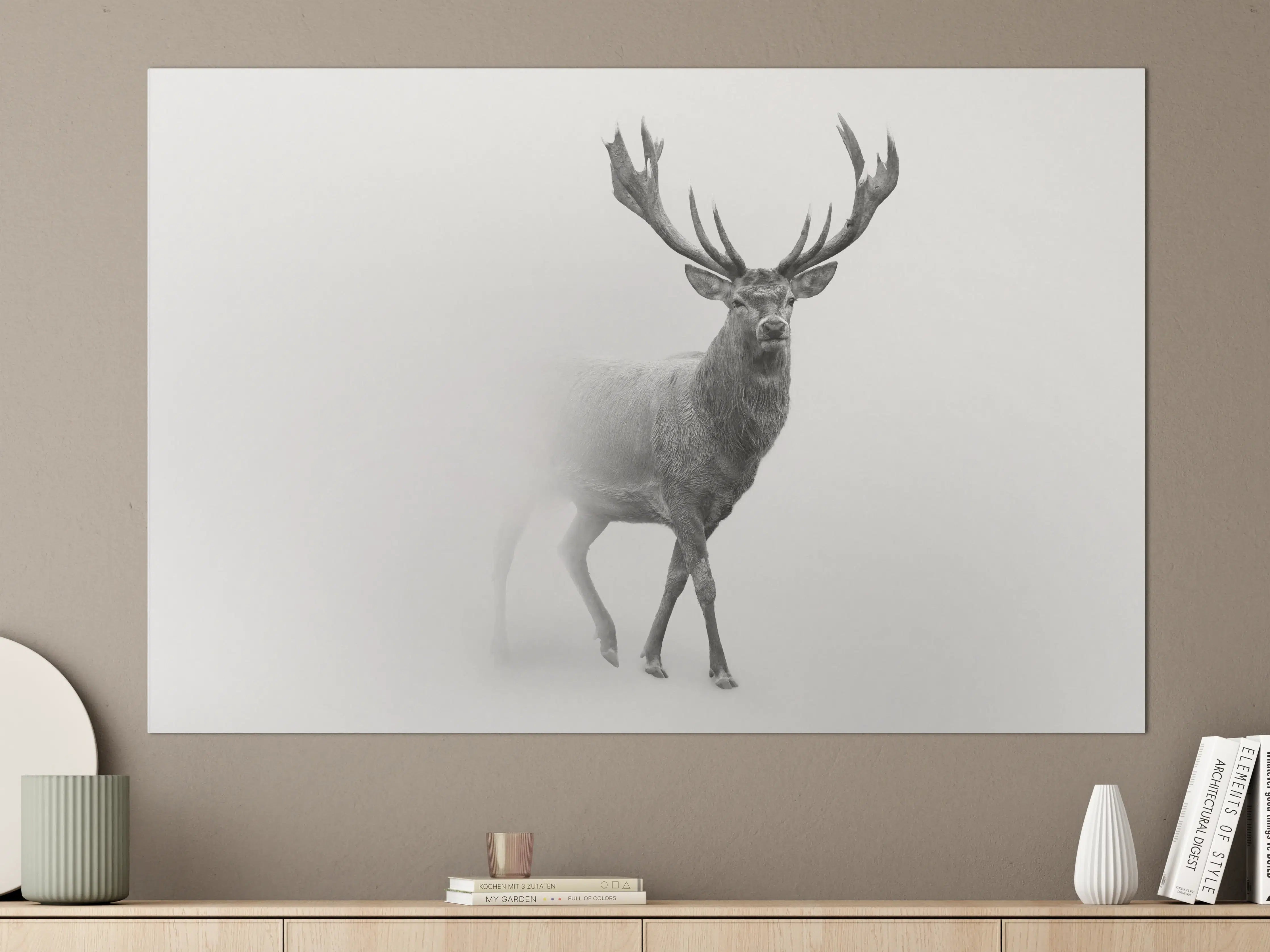 Große Wandbilder - Hirsch Graustufenbild