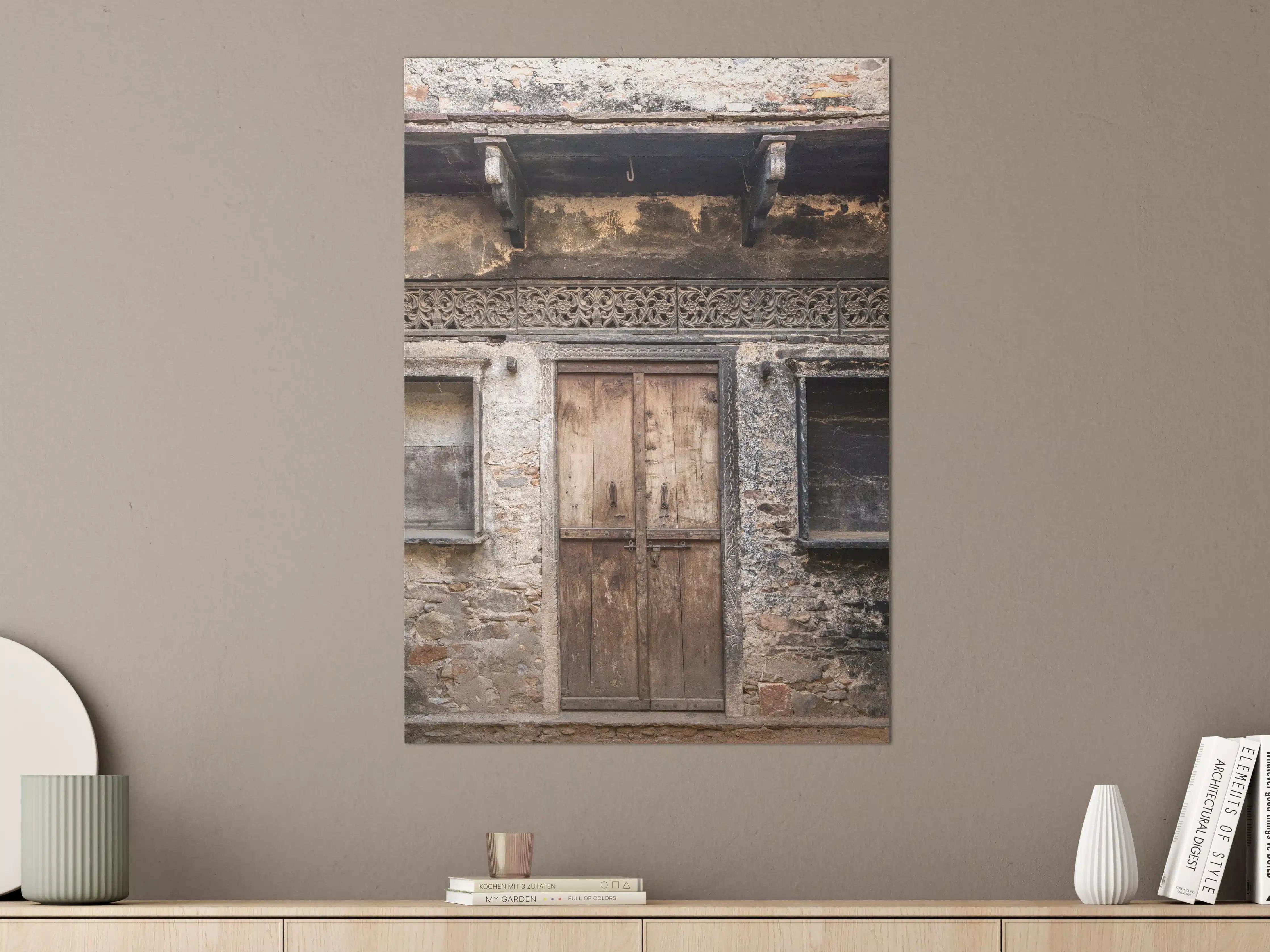 Große Wandbilder - Historische Holztür Textur