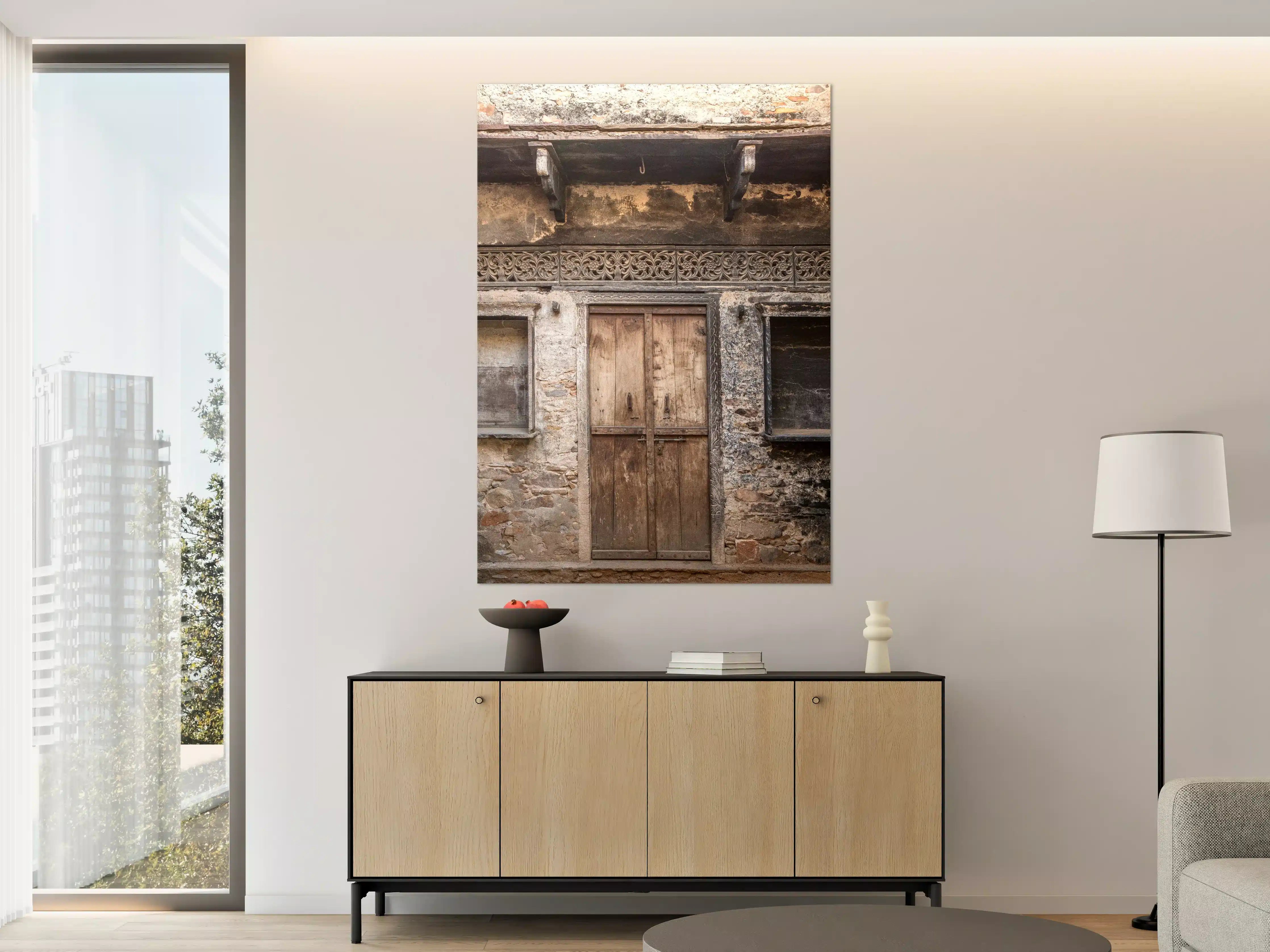 Große Wandbilder - Historische Holztür Textur