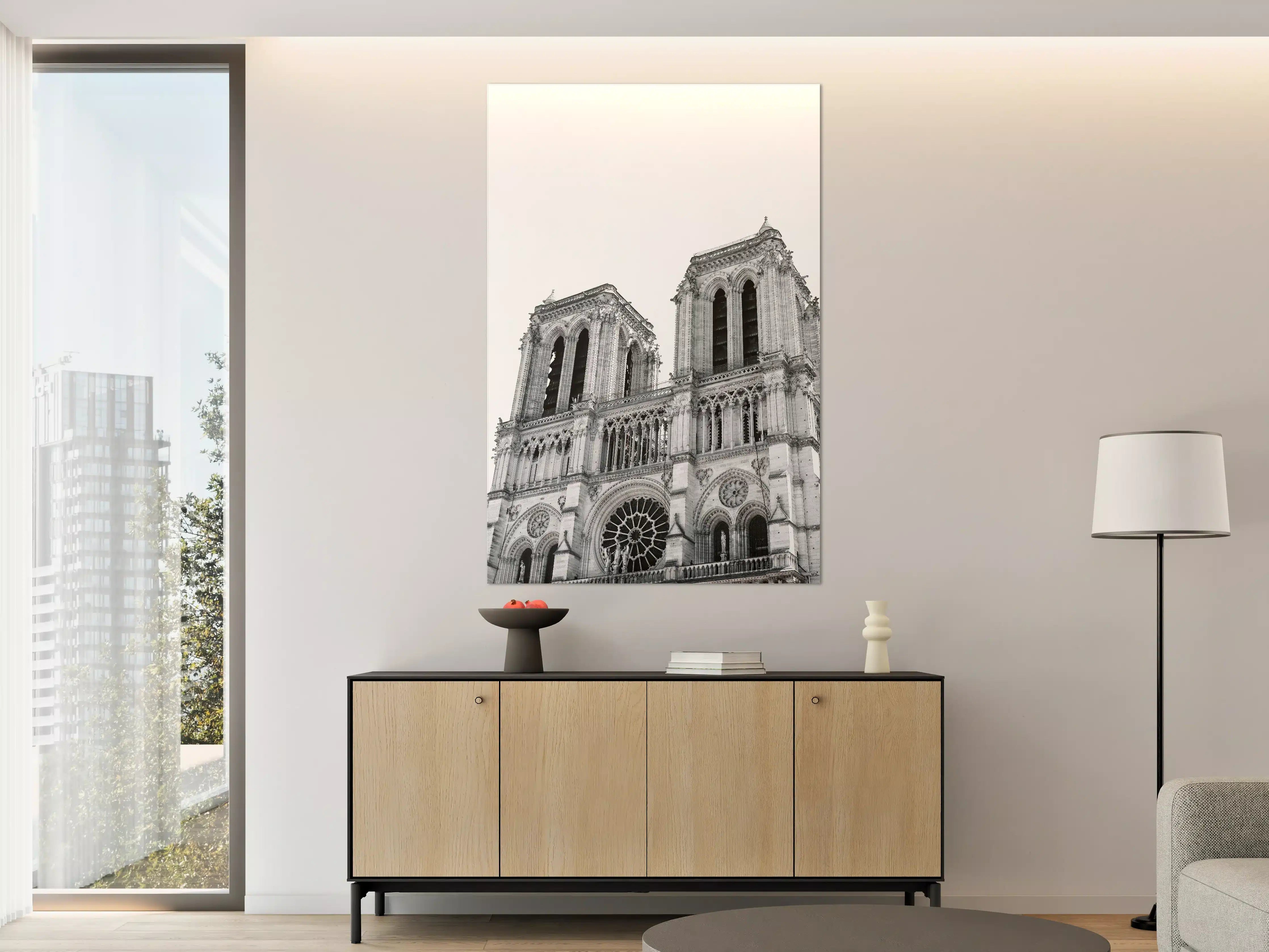 Große Wandbilder - Historische Kathedrale in Graustufen