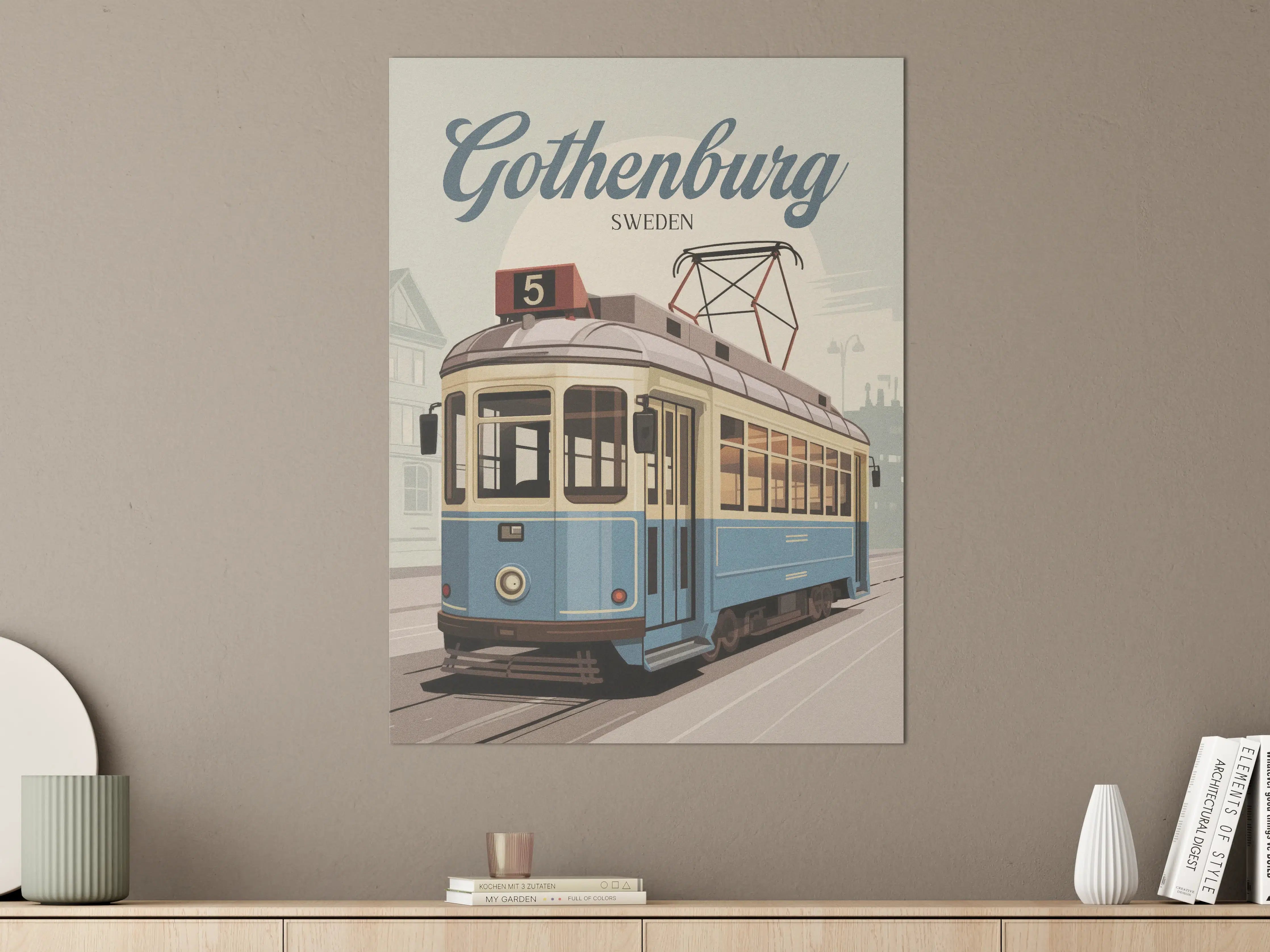 Große Wandbilder - Historischer Tram in Göteborg