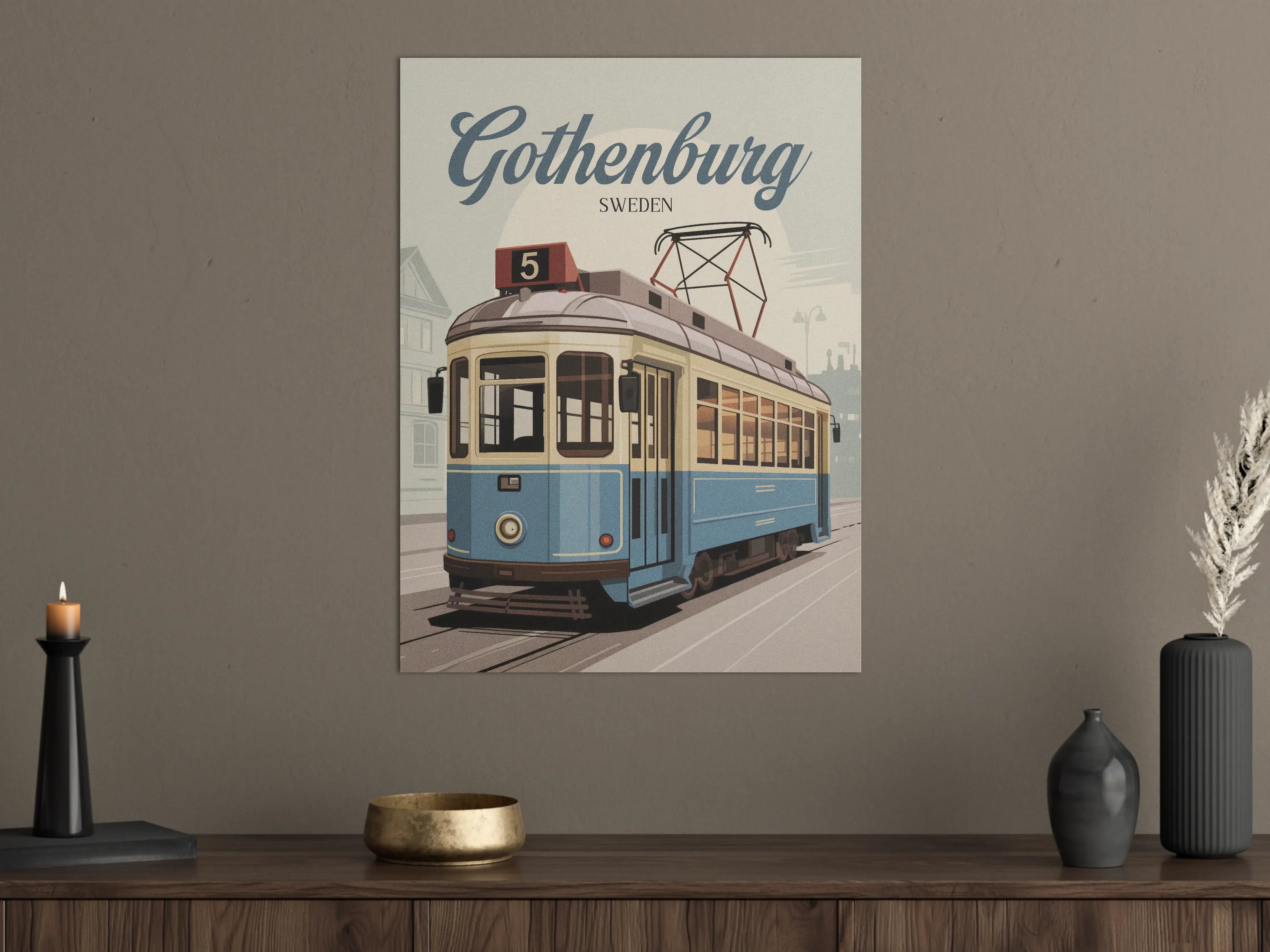Große Wandbilder - Historischer Tram in Göteborg