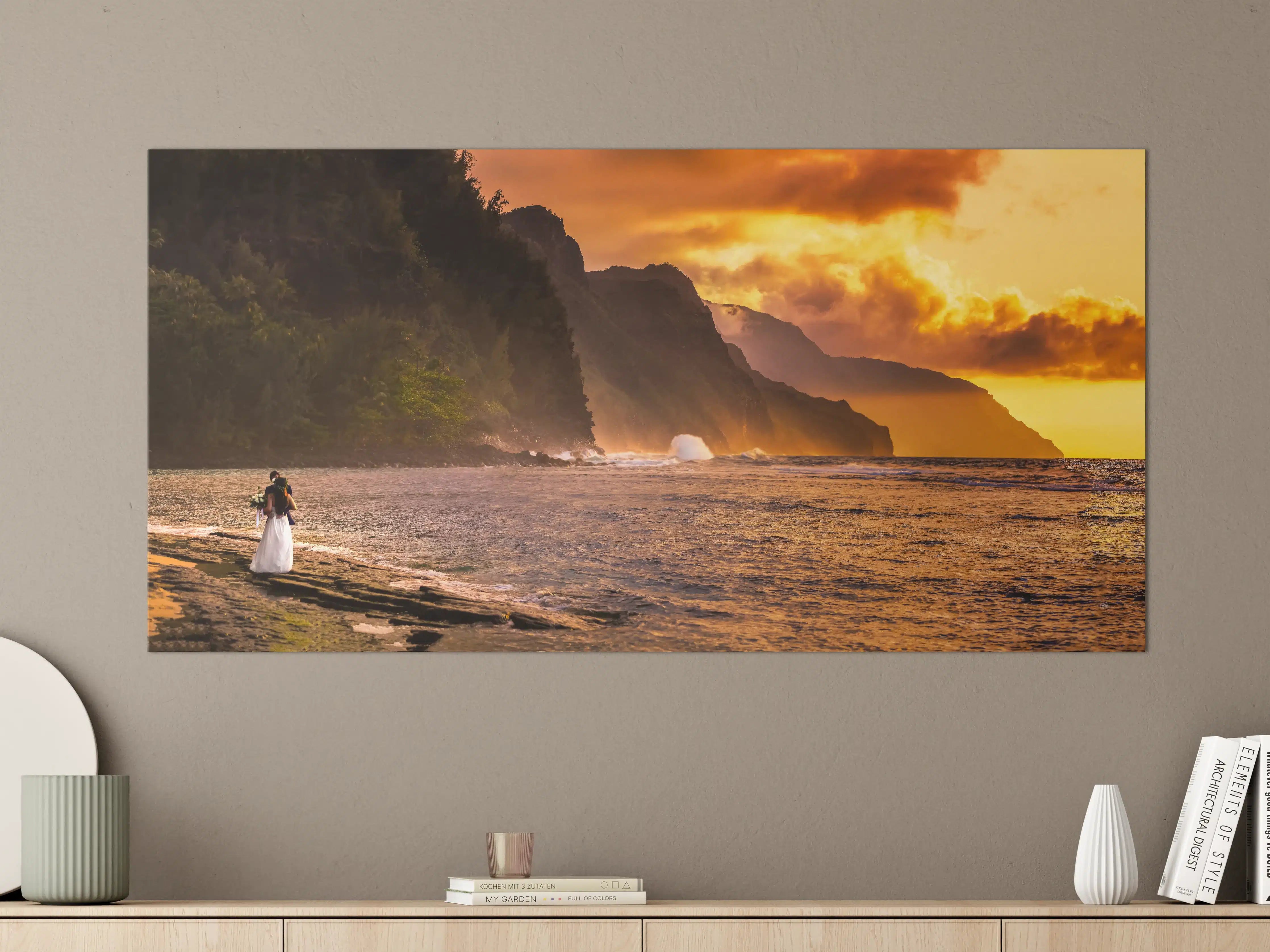 Große Wandbilder - Hochzeitspaar auf Hawaii