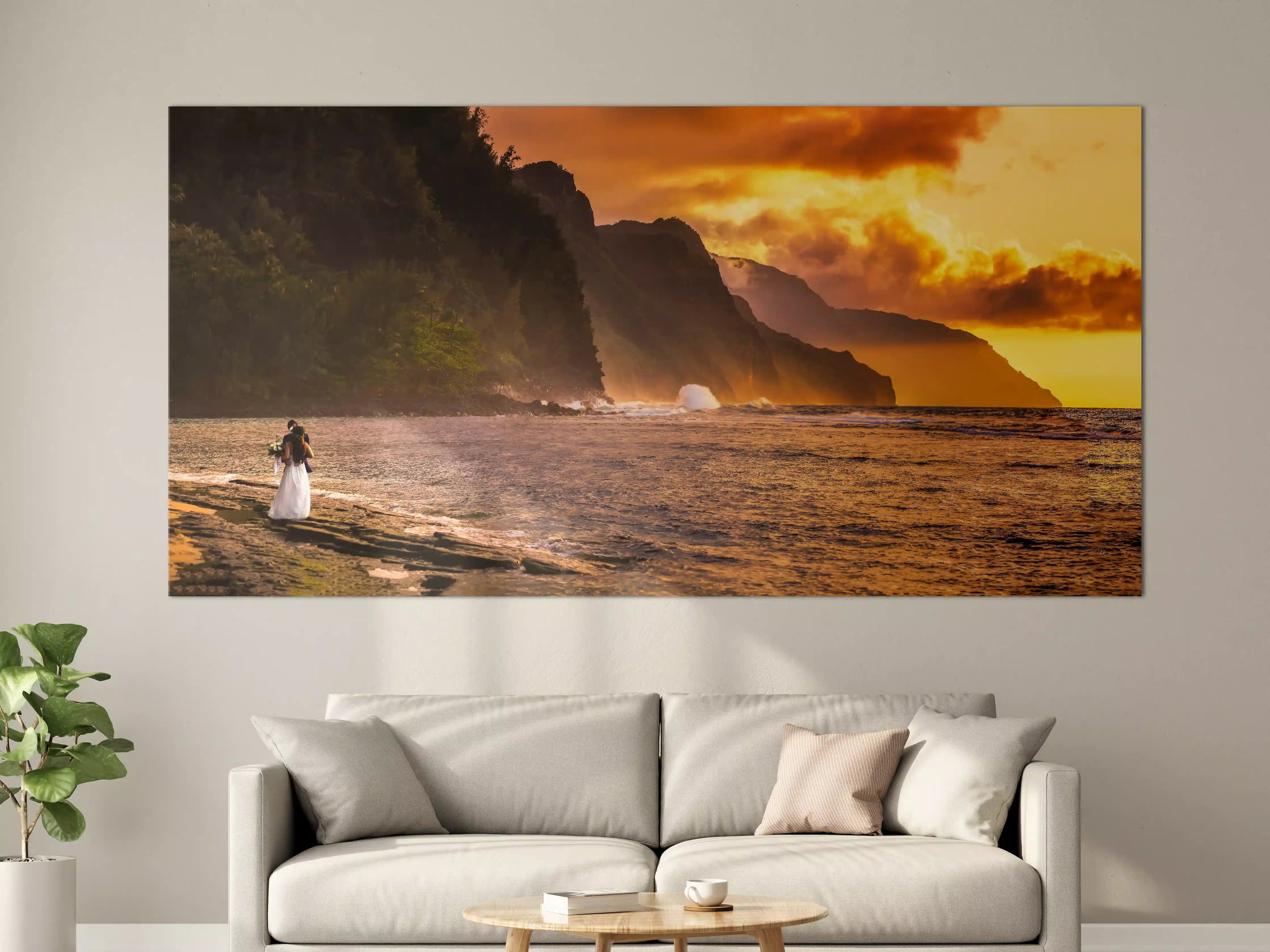 Große Wandbilder - Hochzeitspaar auf Hawaii