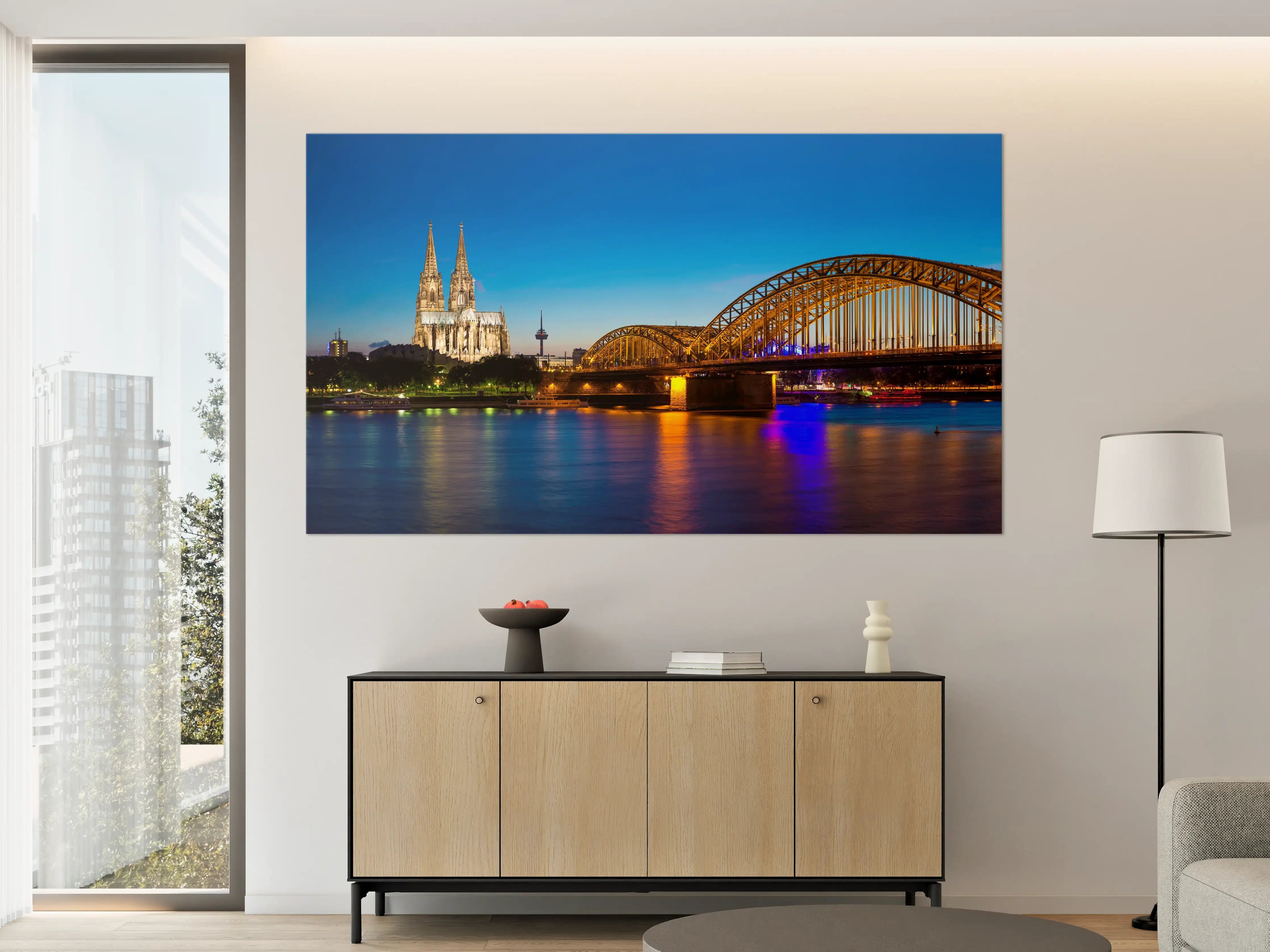 Große Wandbilder - Hohenzollern Brücke Köln in der Nacht