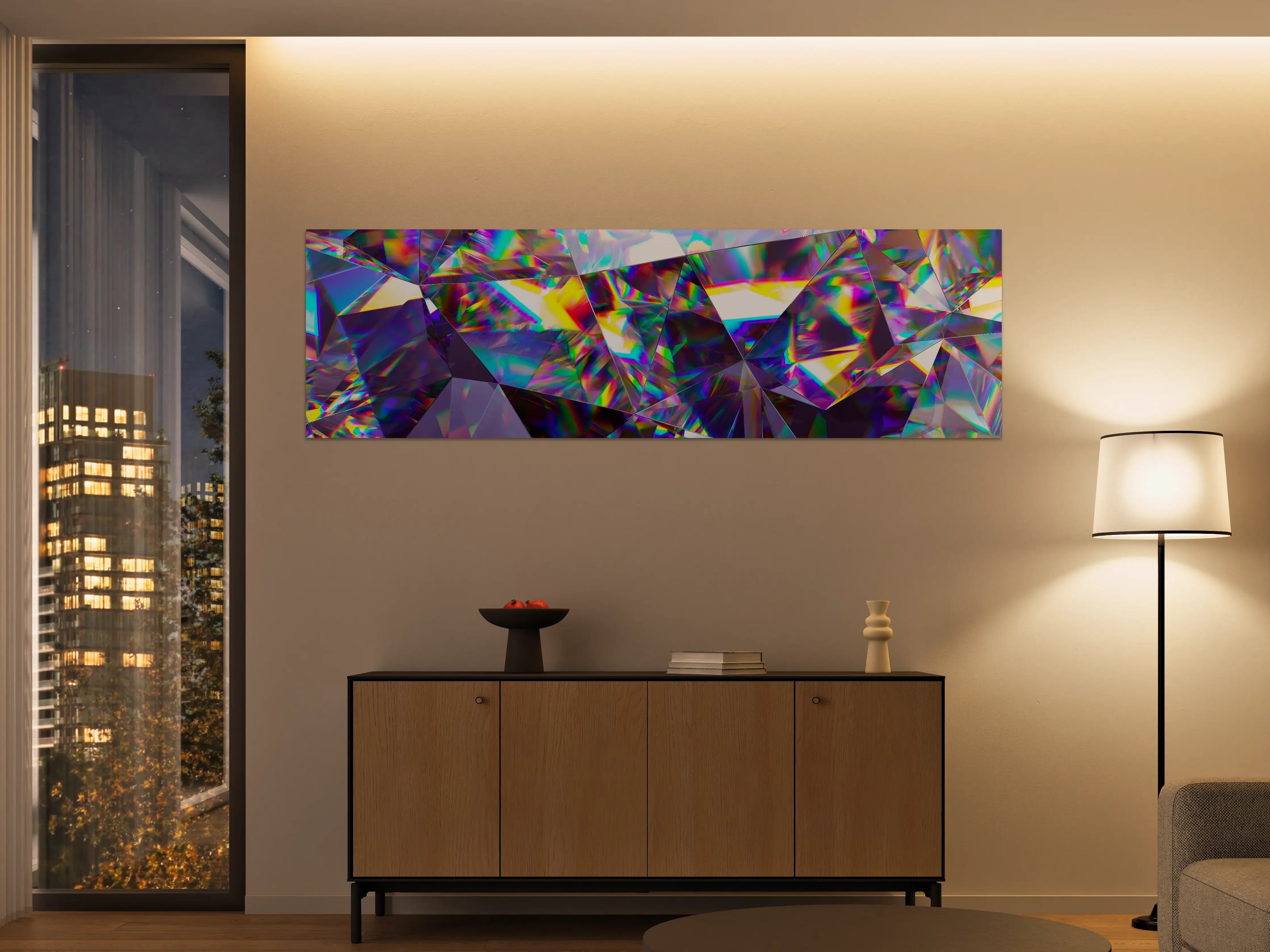 Große Wandbilder - Holographisches Prisma in Regenbogenfarben
