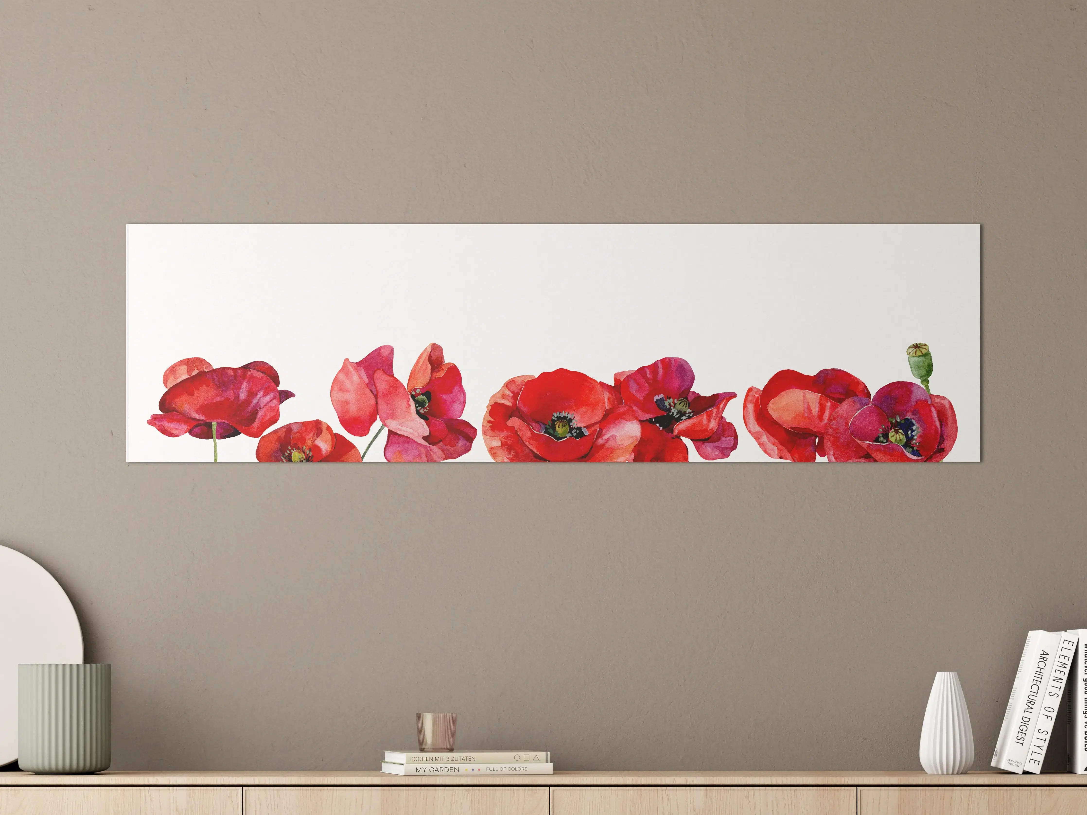Große Wandbilder - Horizontale scharlachroten Mohnblumen