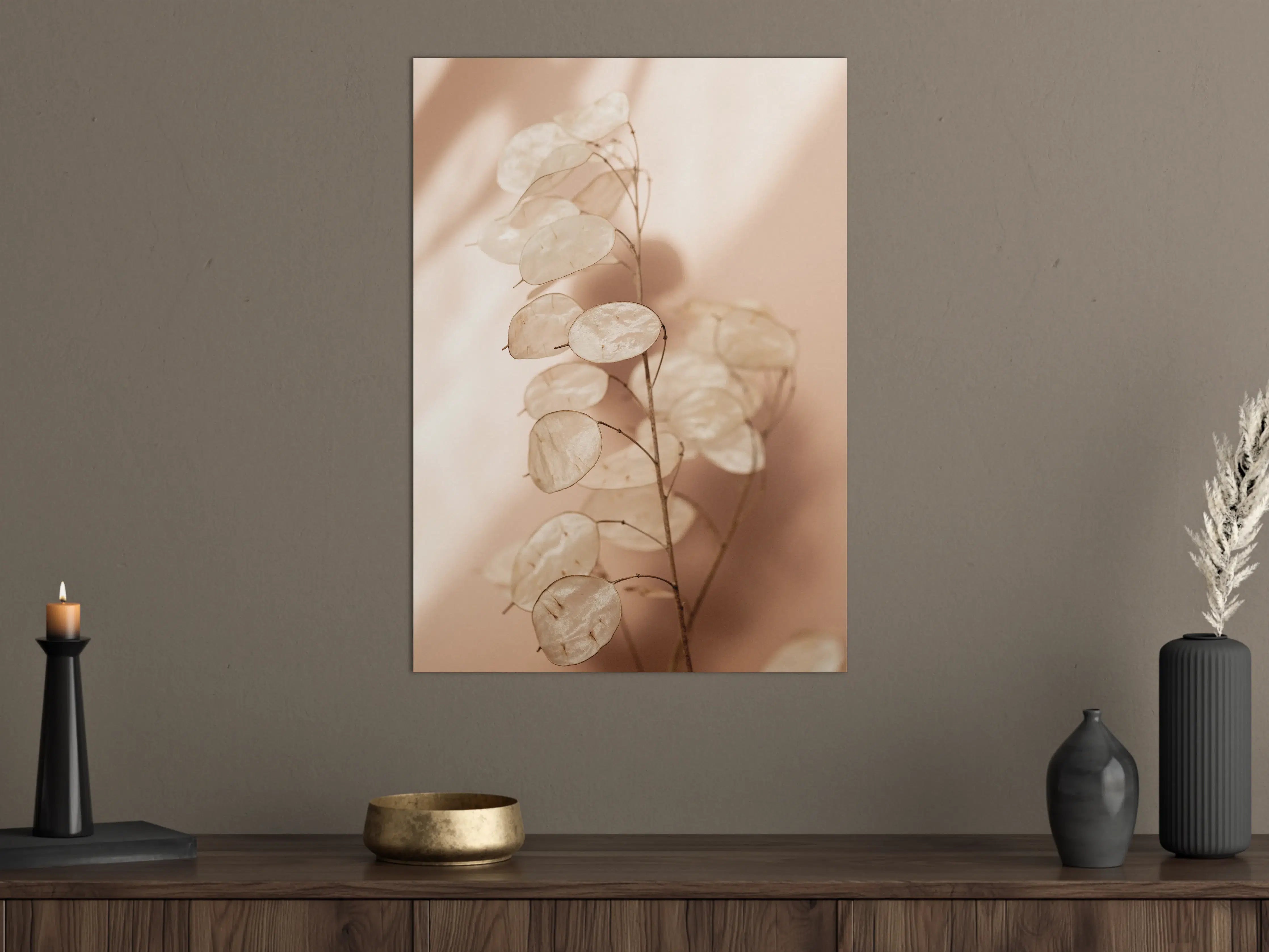 Große Wandbilder - Hübsche Trockenblumen im Vintage-Stil