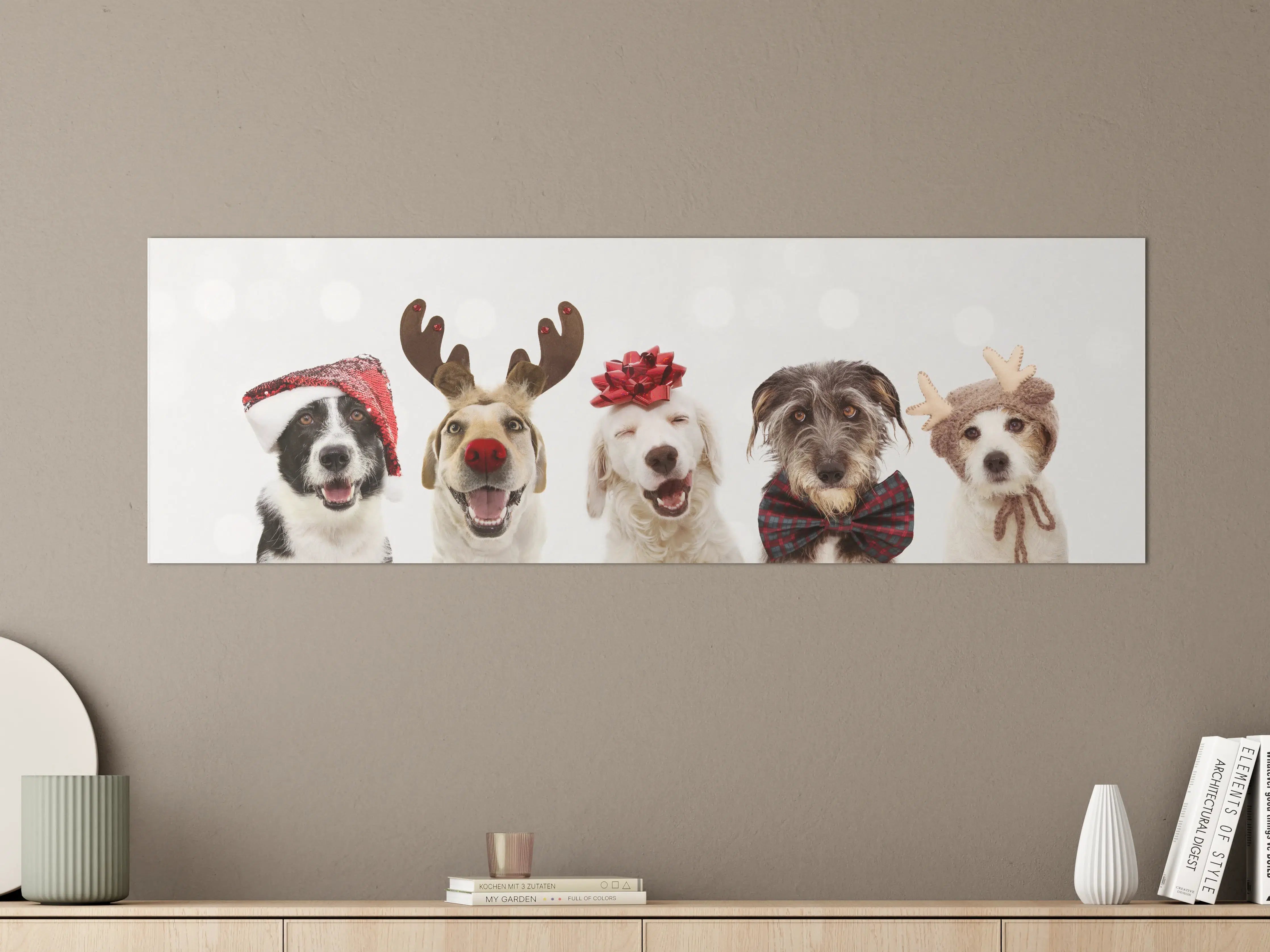 Große Wandbilder - Hunde feiern Weihnachten