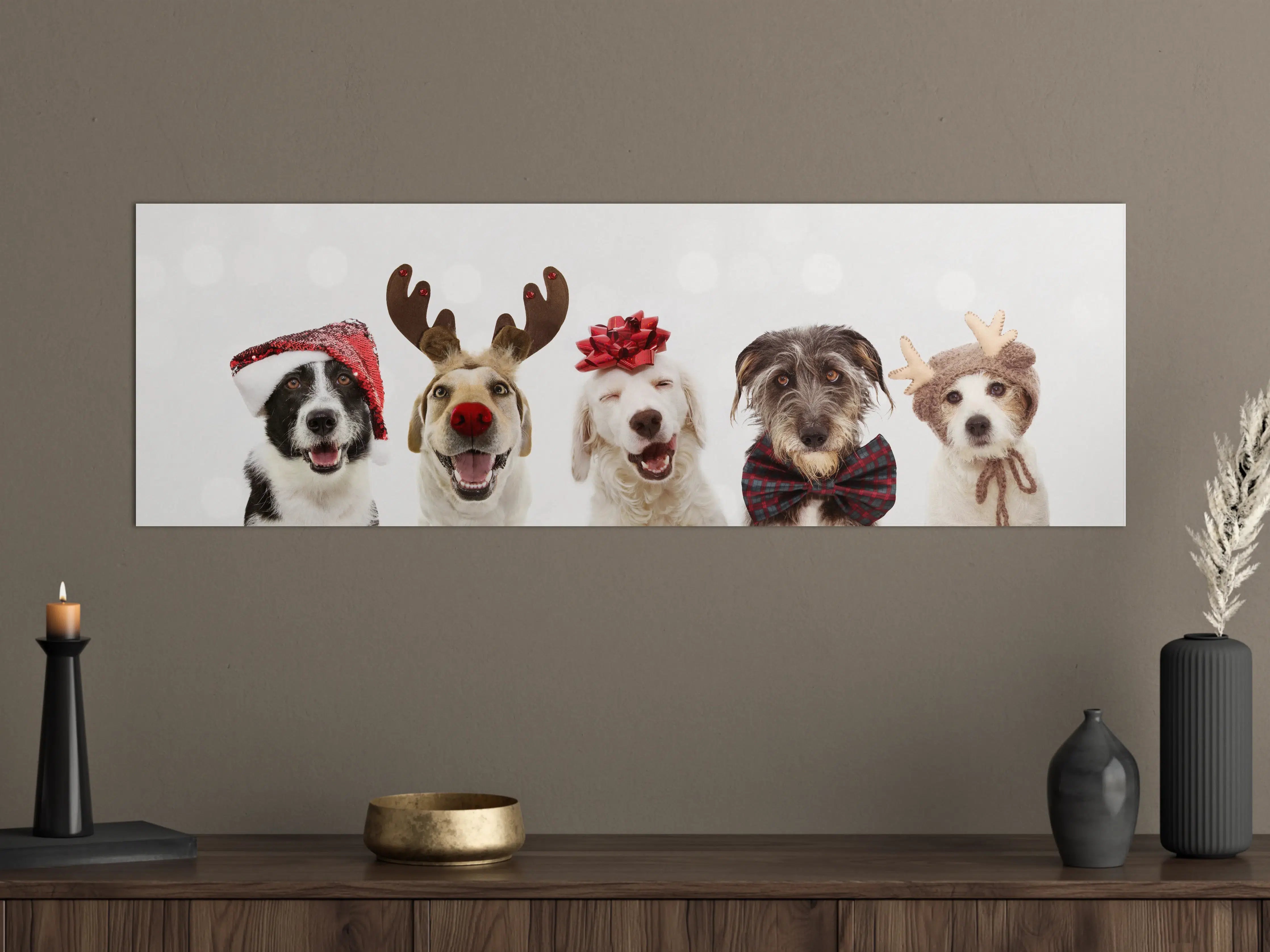 Große Wandbilder - Hunde feiern Weihnachten