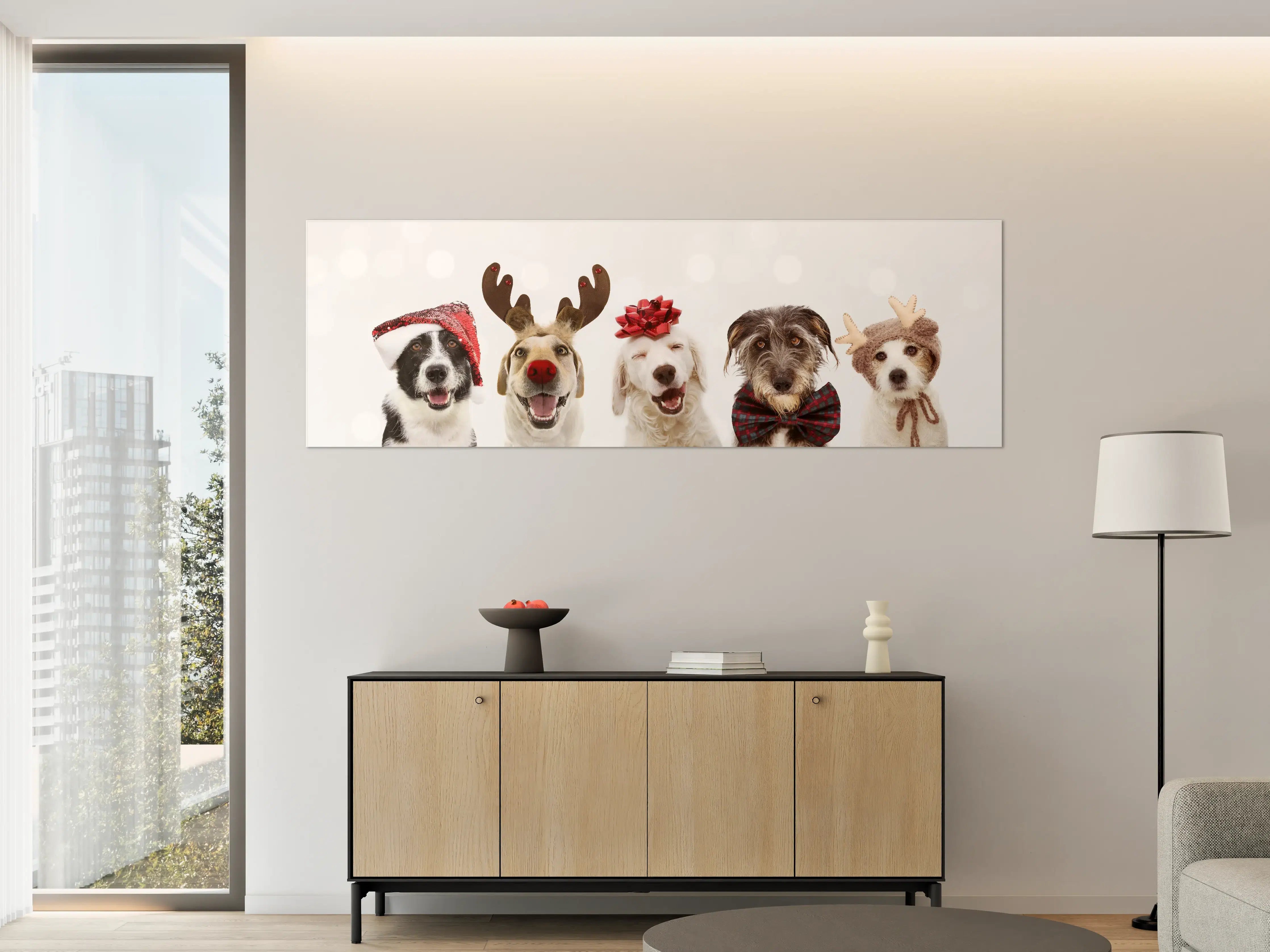 Große Wandbilder - Hunde feiern Weihnachten
