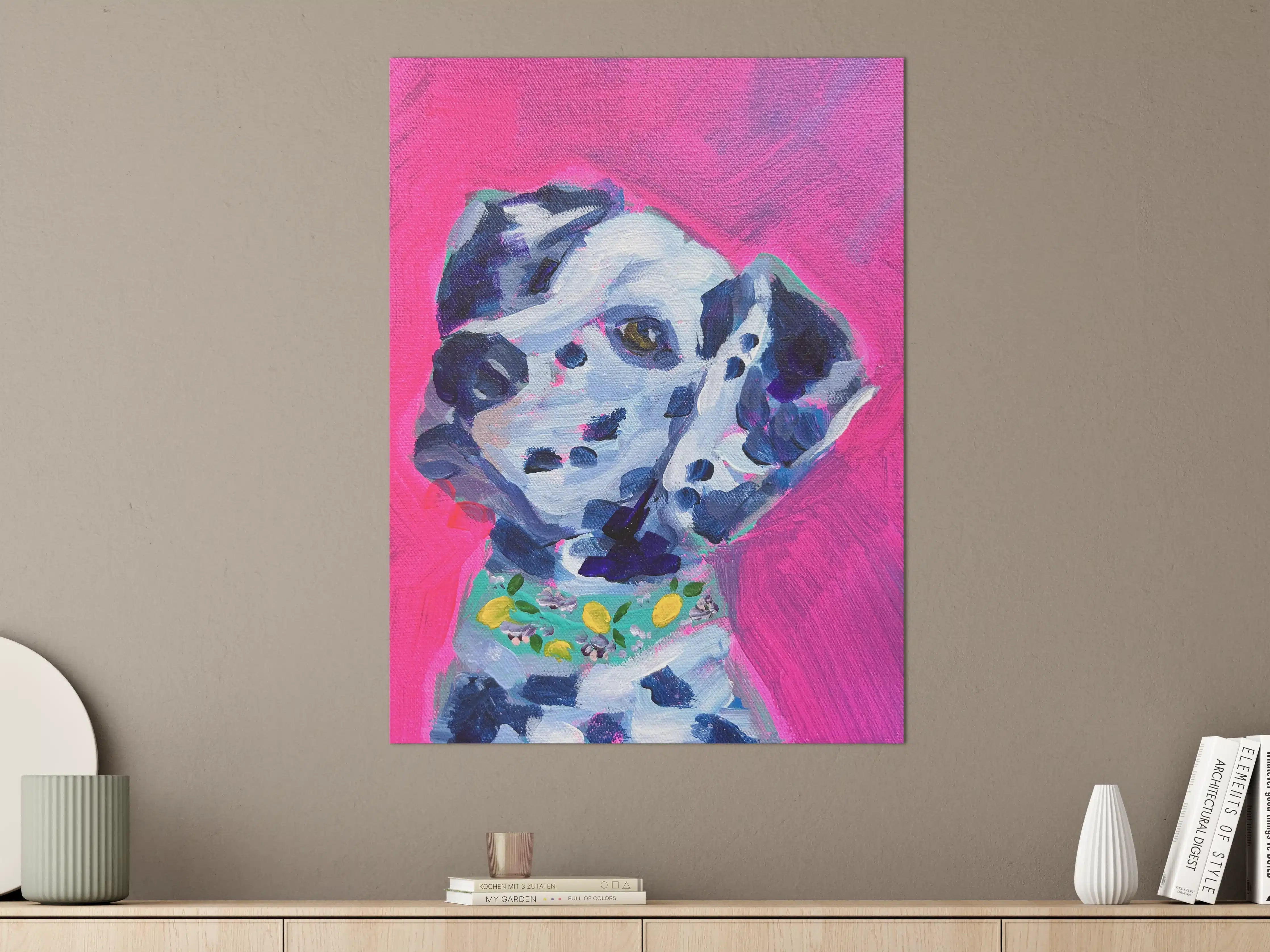 Große Wandbilder - Hundeportrait in leuchtenden Farben