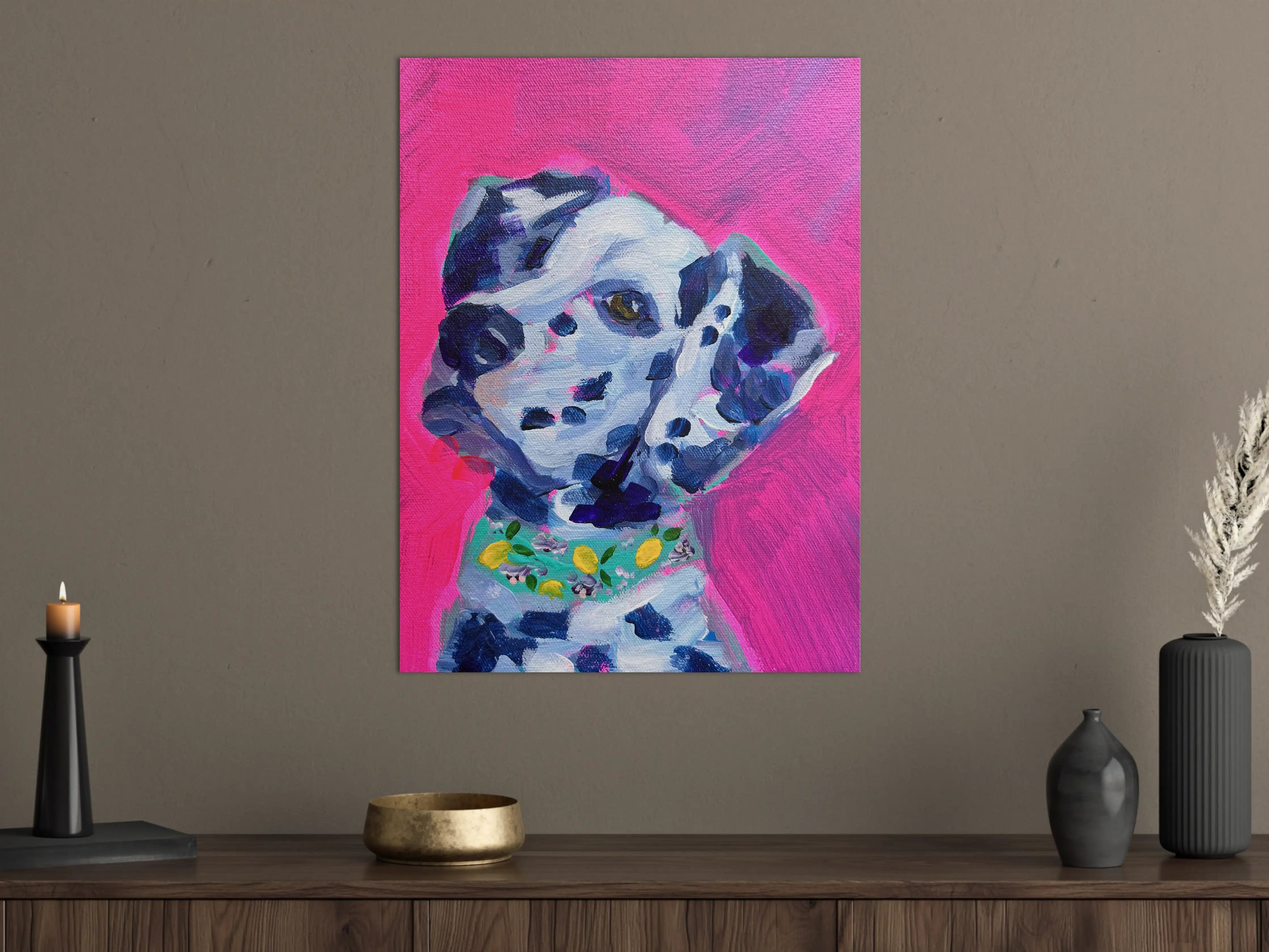 Große Wandbilder - Hundeportrait in leuchtenden Farben