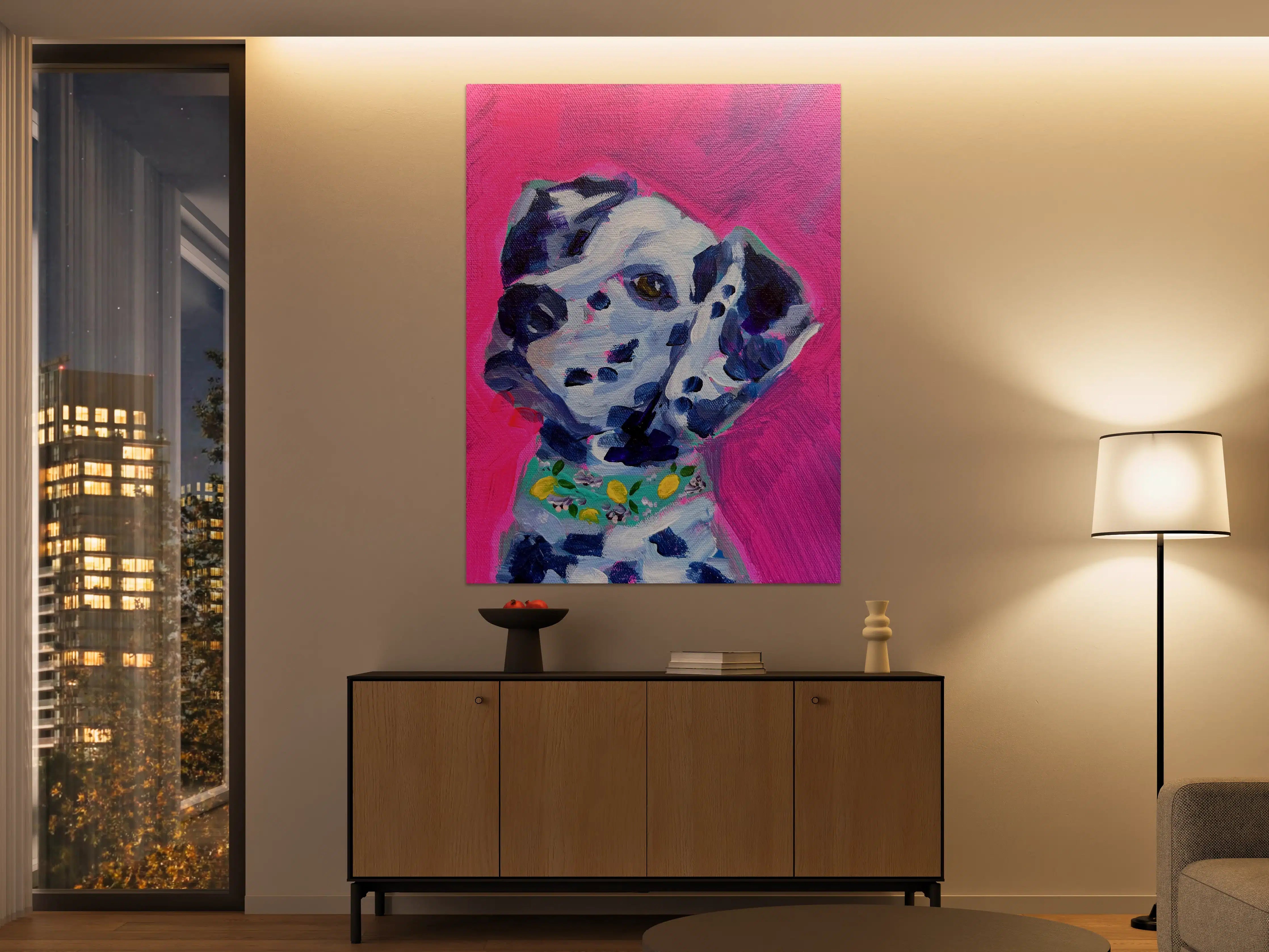 Große Wandbilder - Hundeportrait in leuchtenden Farben