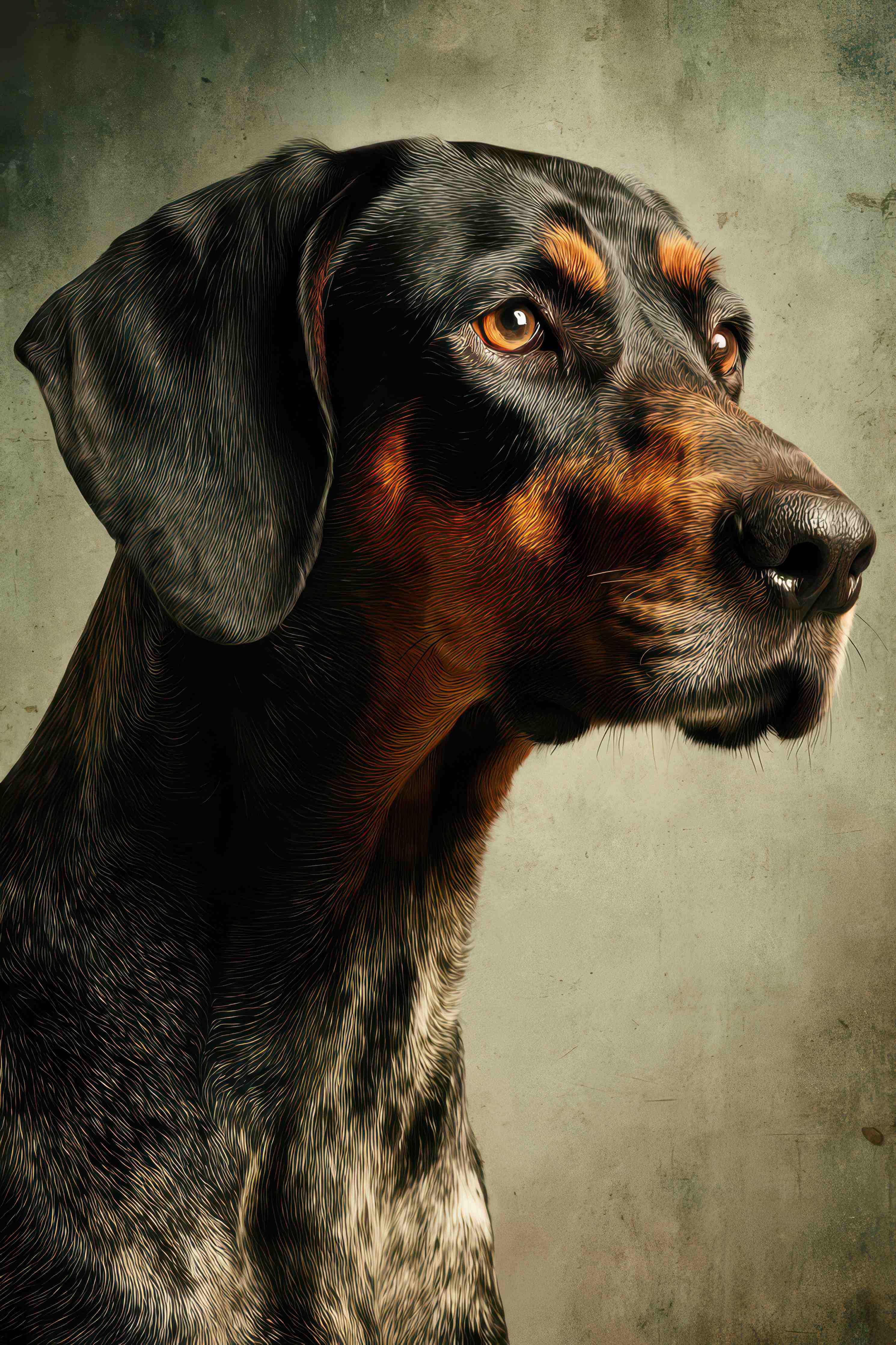 Große Wandbilder-Hundeportrait mit warmen Tönen