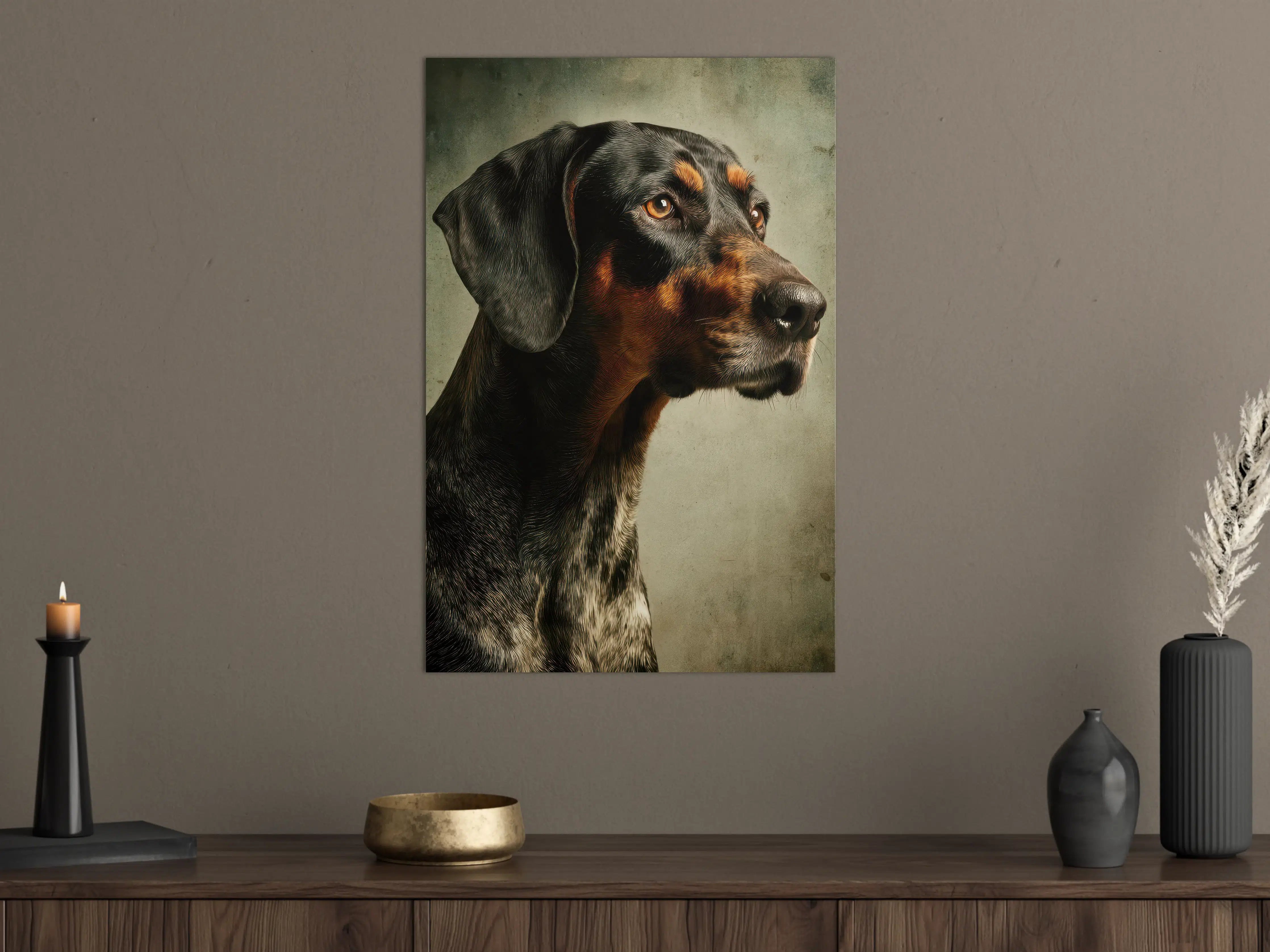 Große Wandbilder - Hundeportrait mit warmen Tönen