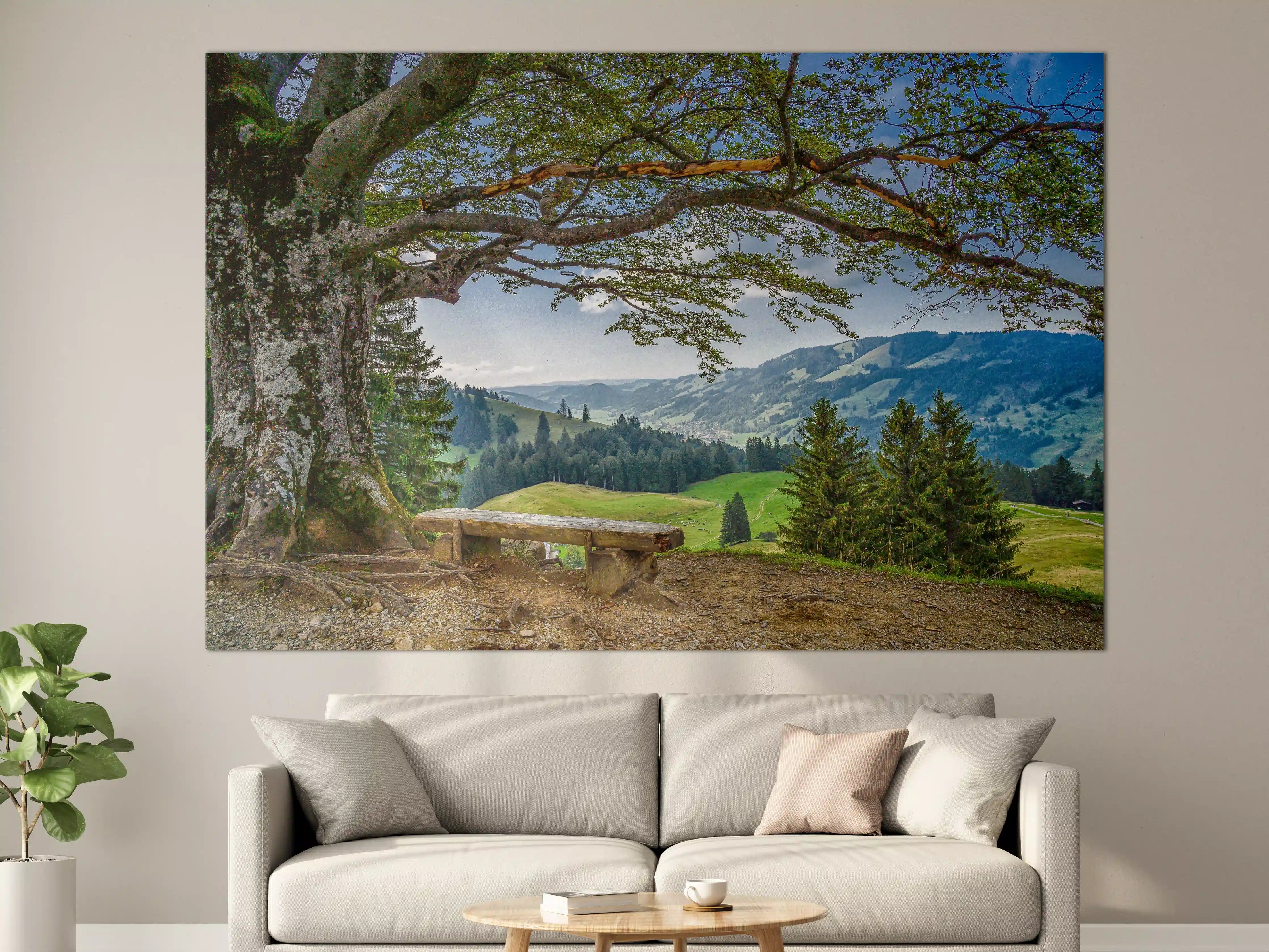 Große Wandbilder - Idyllische Baum & Berglandschaft