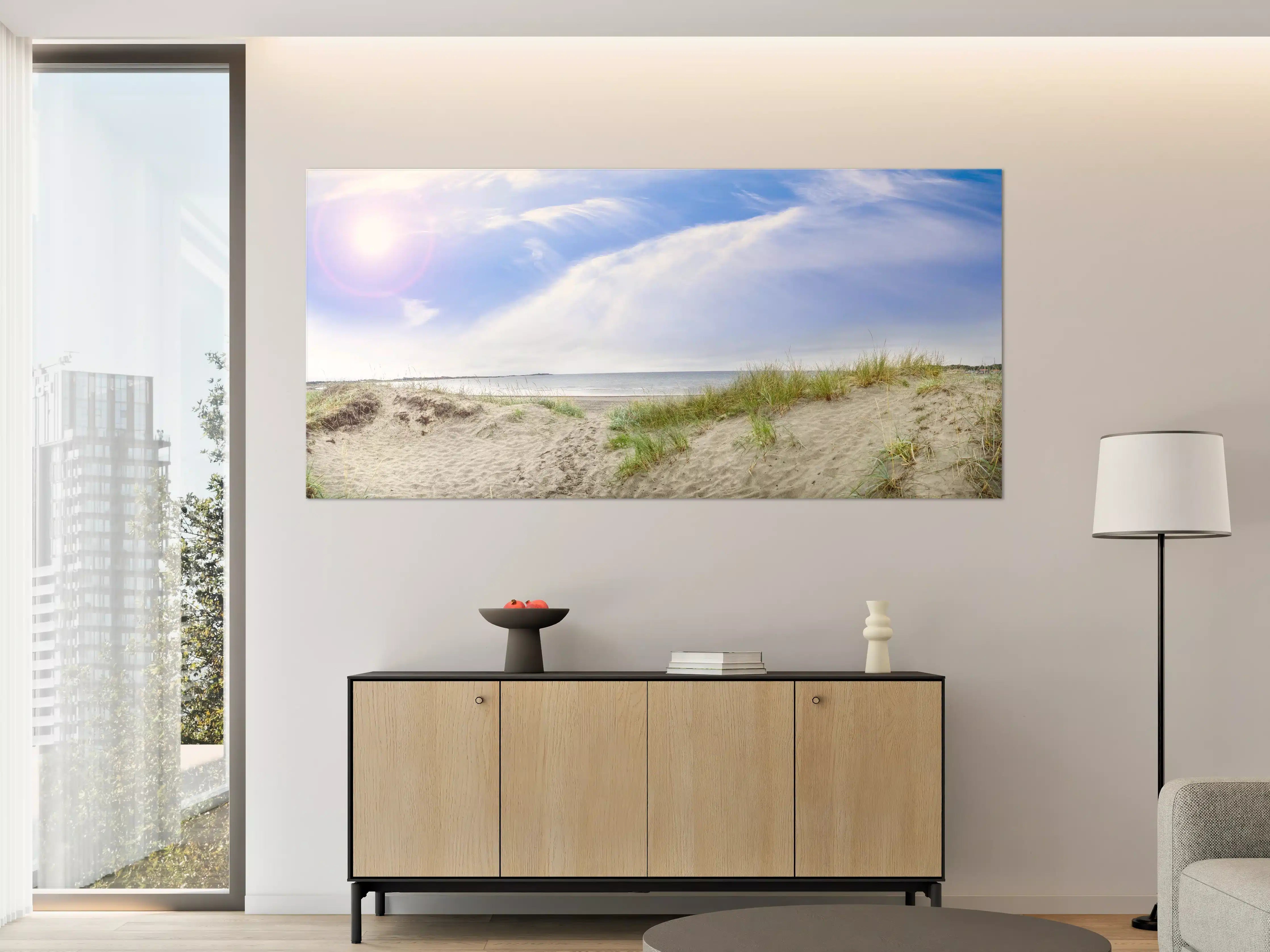 Große Wandbilder - Idyllische Strandlandschaft mit Himmel und Meer
