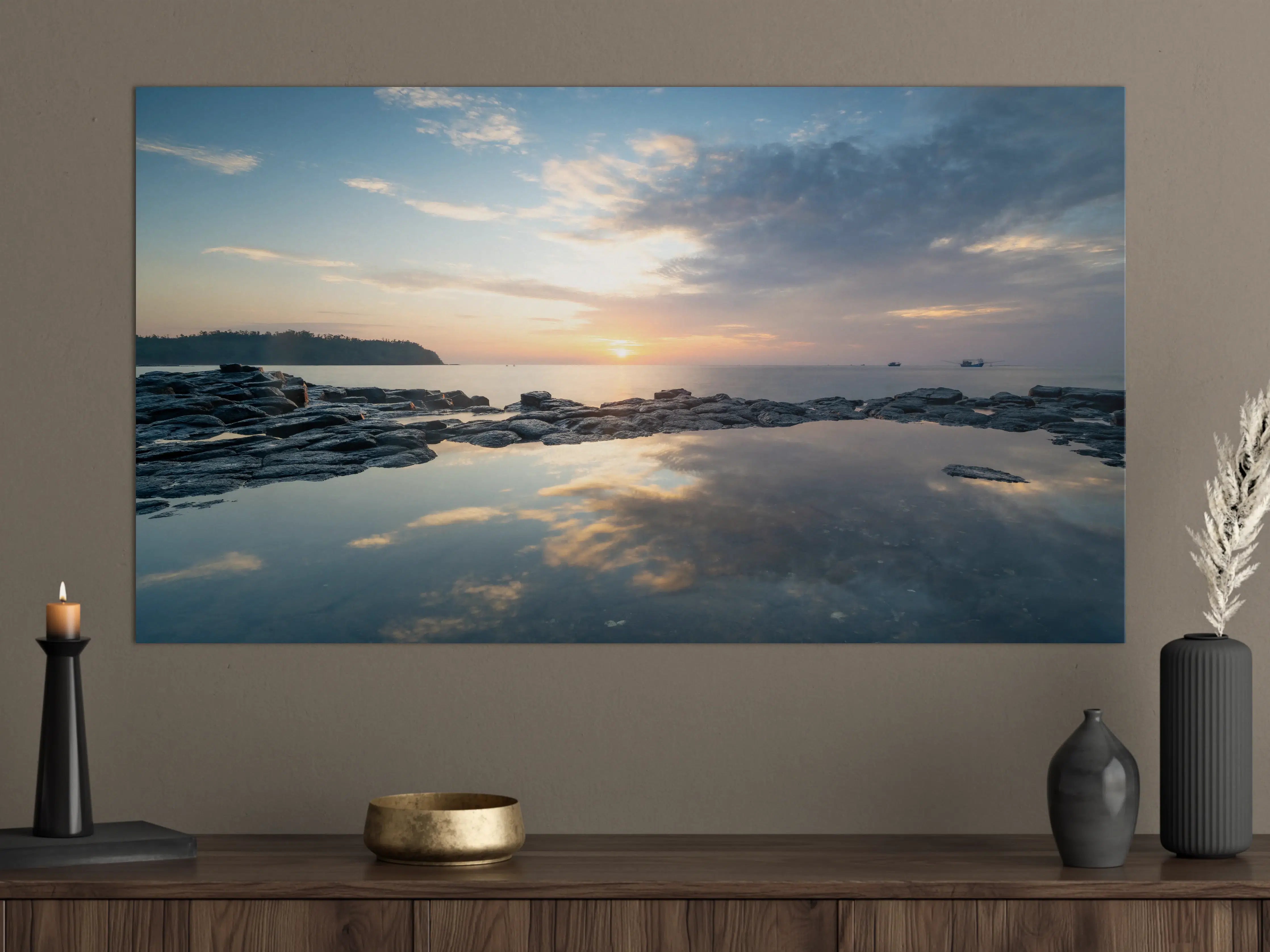 Große Wandbilder - Idyllischer Sonnenuntergang am Meer