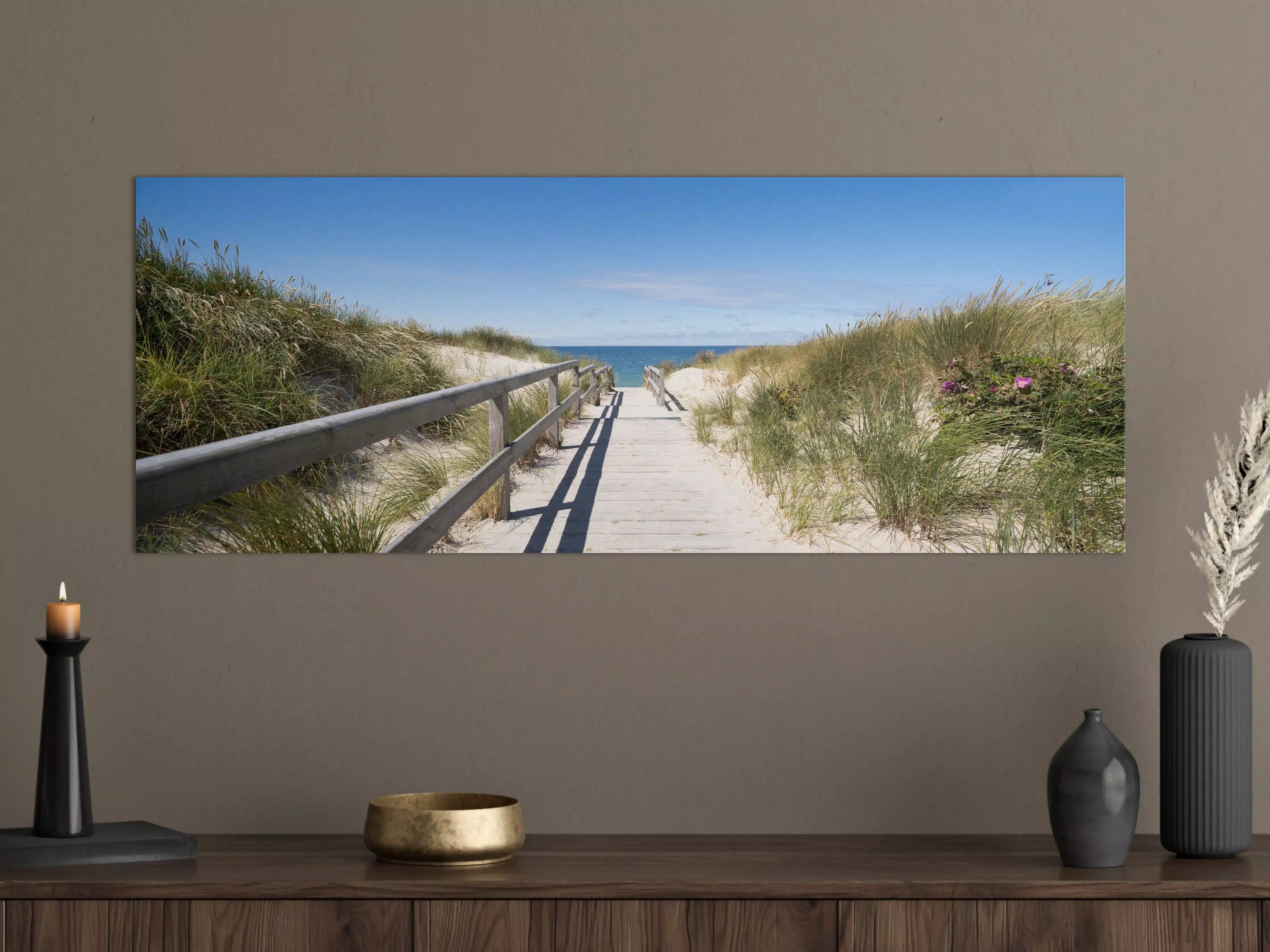 Große Wandbilder - Idyllischer Strandweg mit Dünen