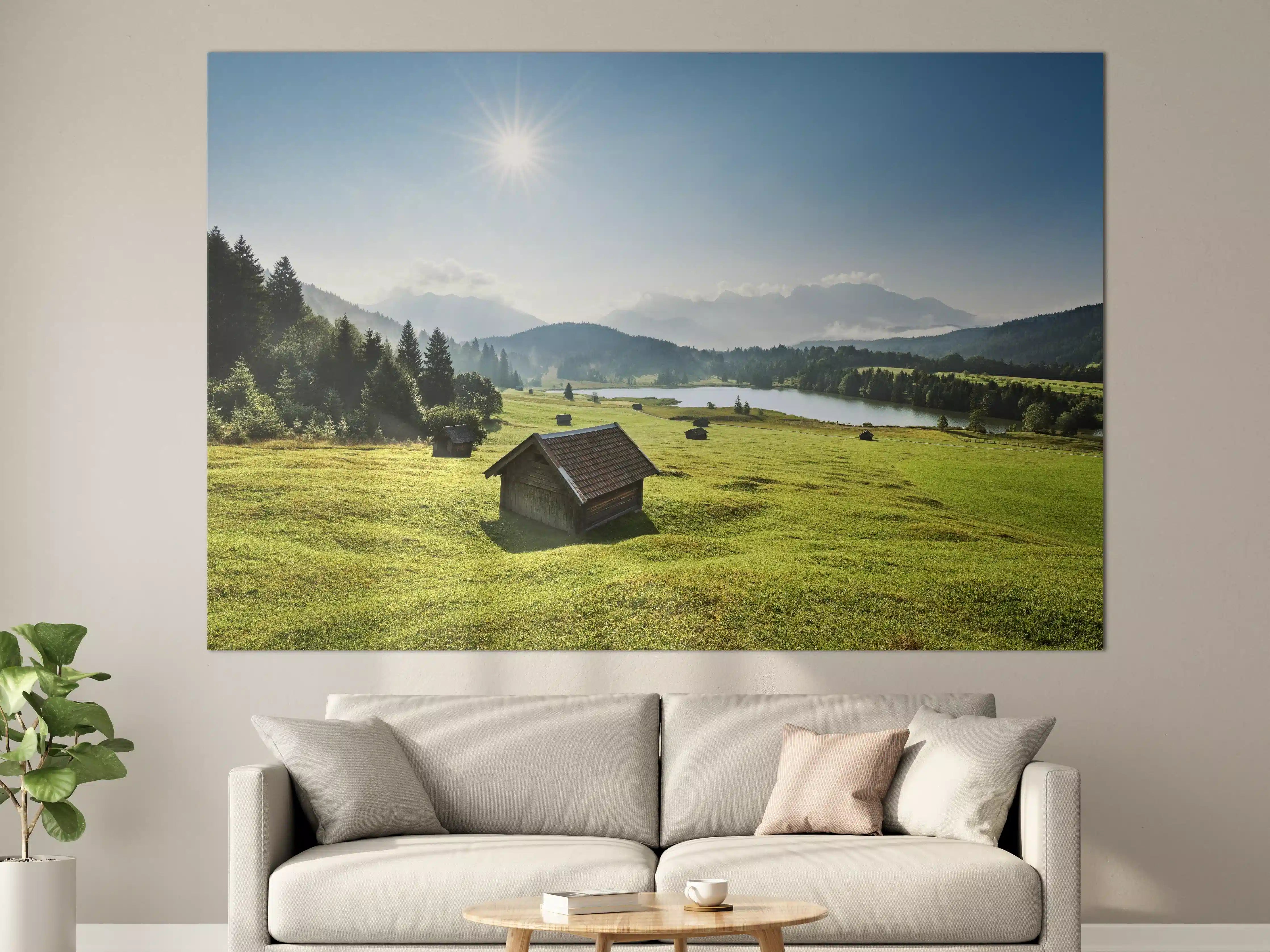 Große Wandbilder - Idyllisches Alpenpanorama mit See