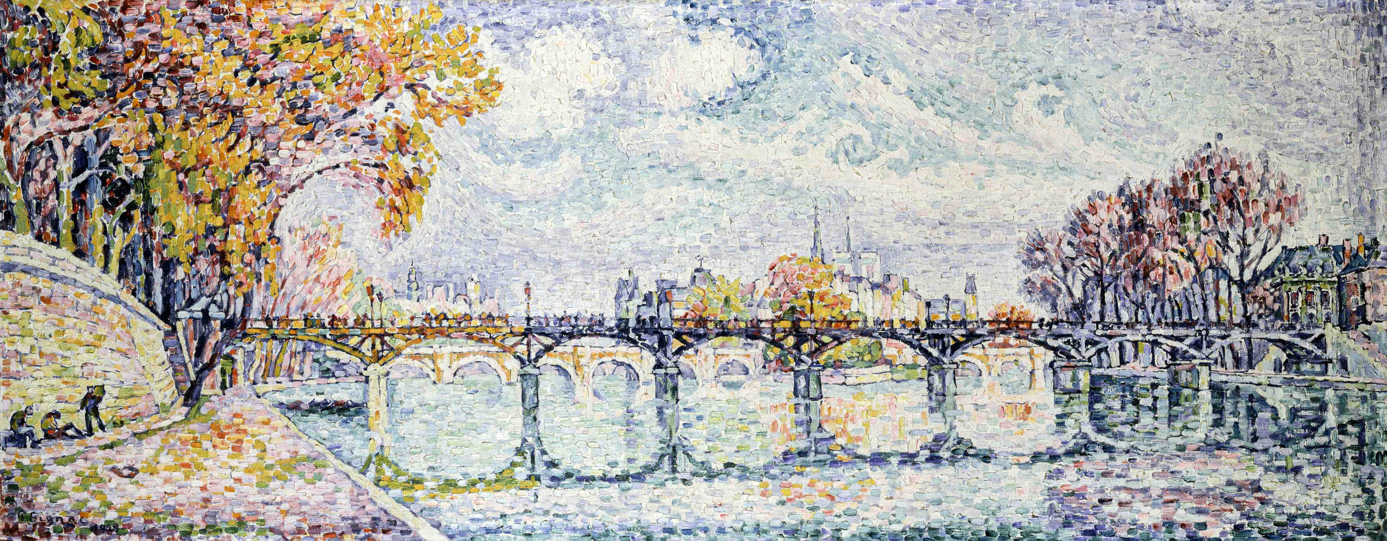 Große Wandbilder-Impressionistische Brückenlandschaft mit Wasser