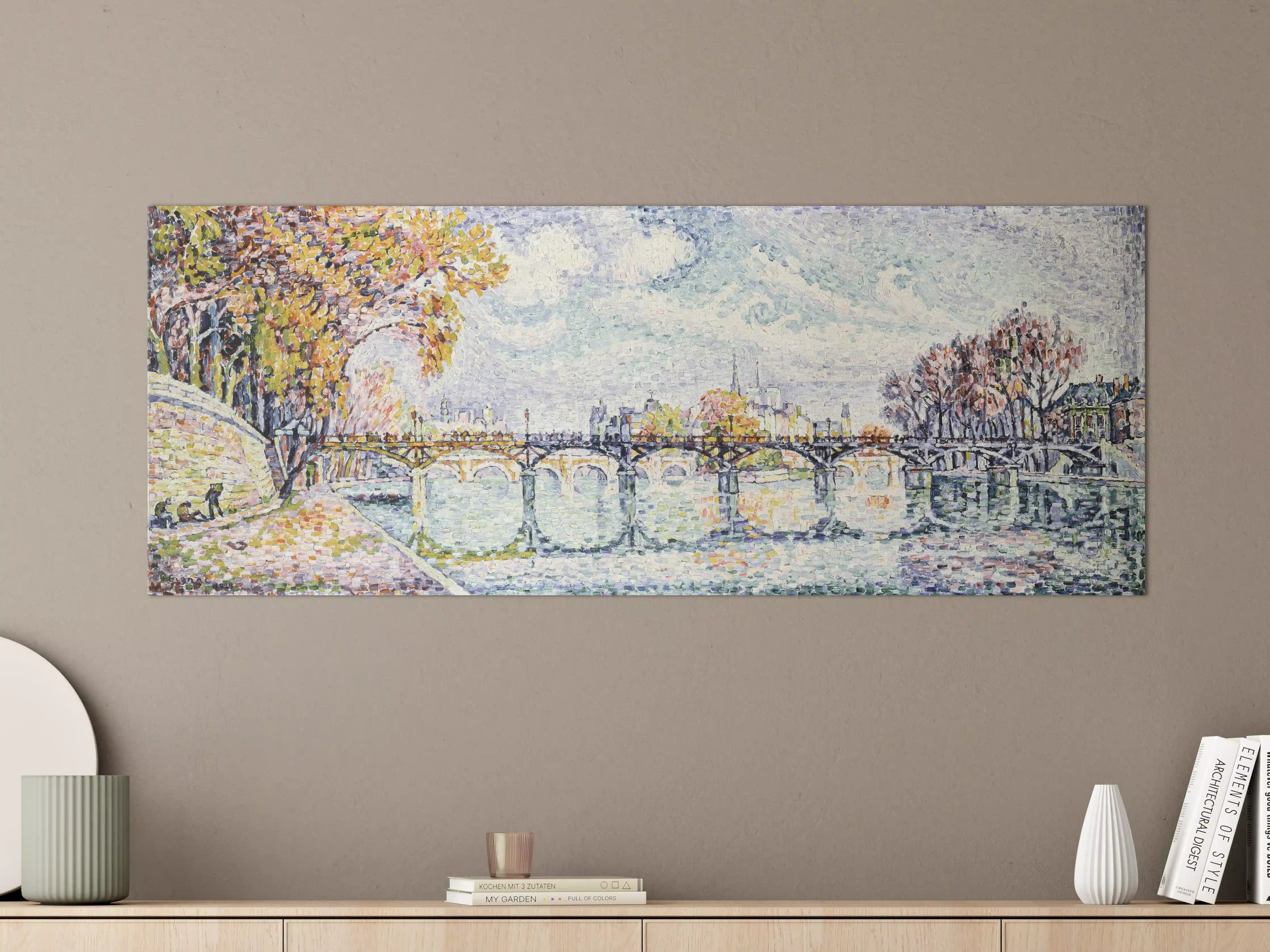 Große Wandbilder - Impressionistische Brückenlandschaft mit Wasser