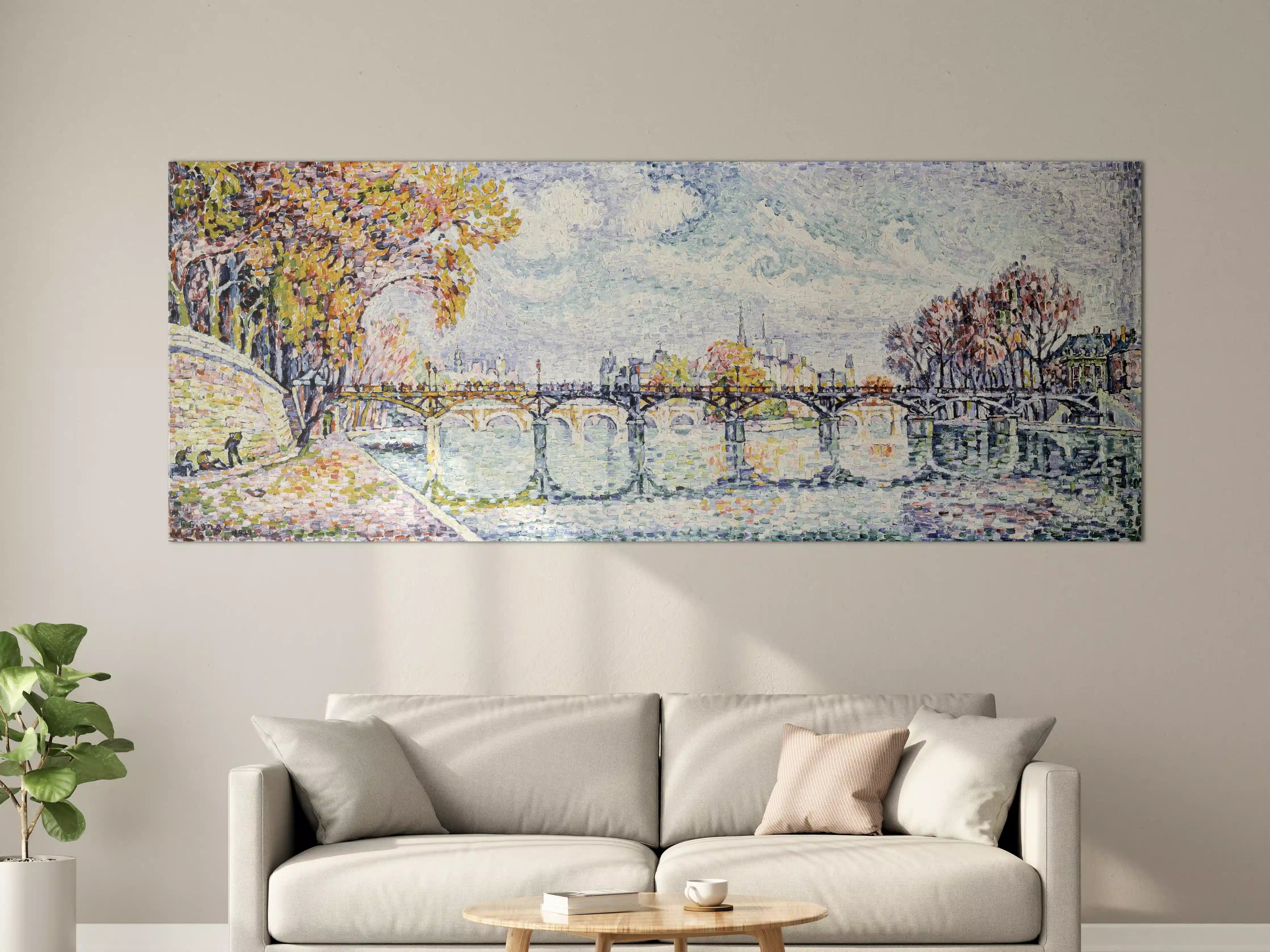 Große Wandbilder - Impressionistische Brückenlandschaft mit Wasser