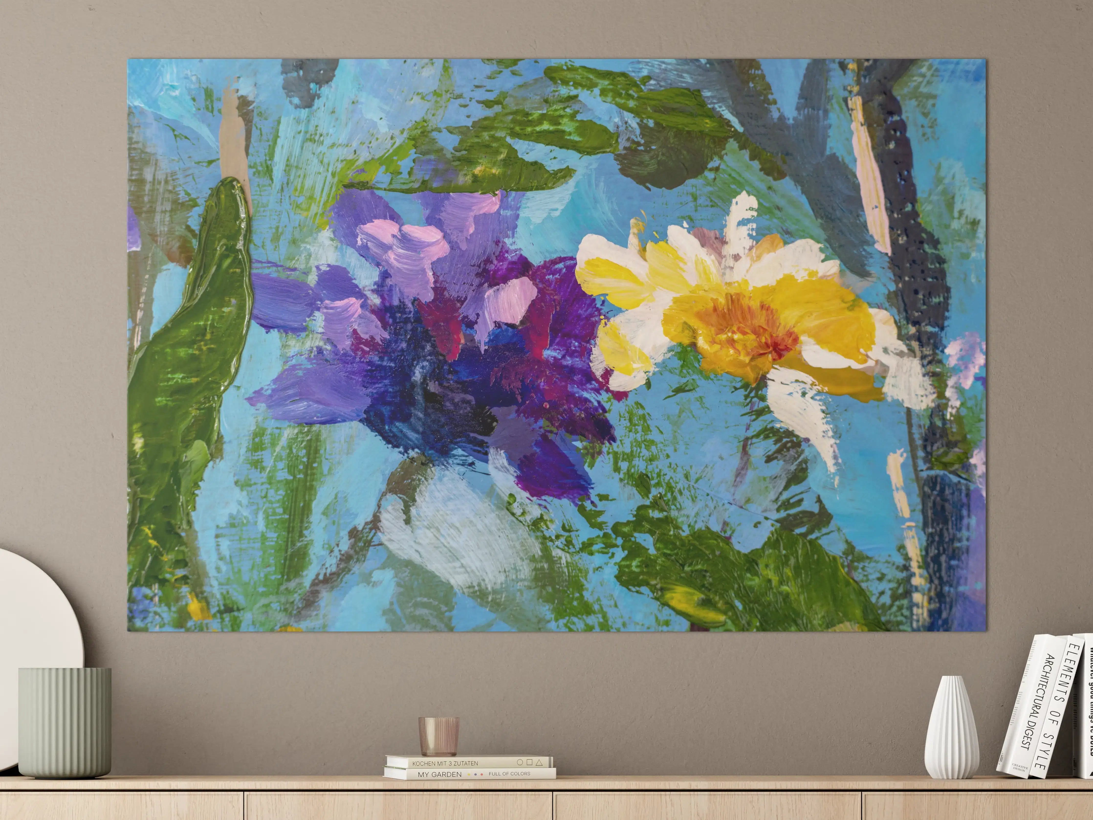 Große Wandbilder - Impressionistisches Blumen Gemälde