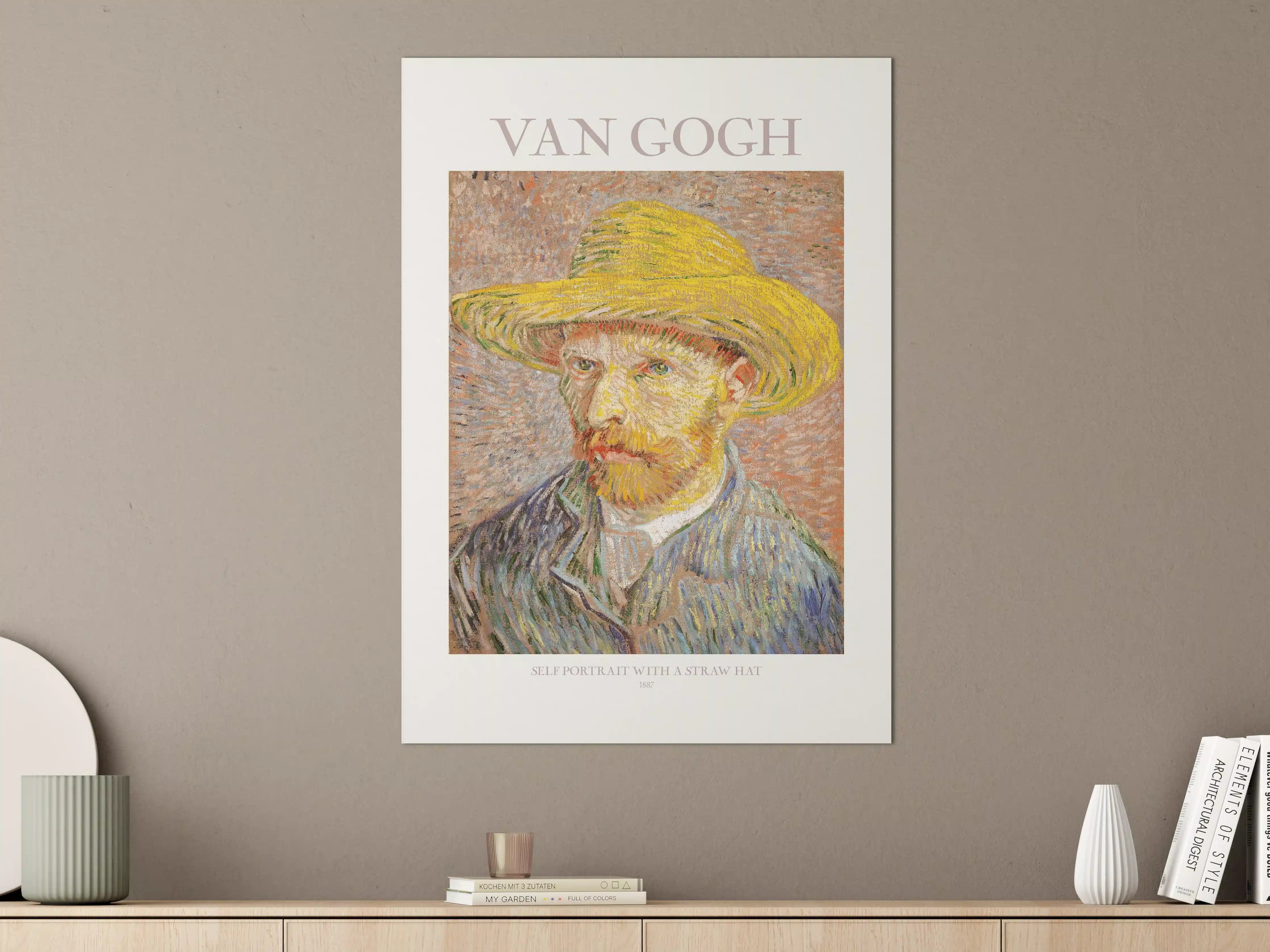Große Wandbilder - Impressionistisches Van Gogh Selbstporträt mit Strohhut