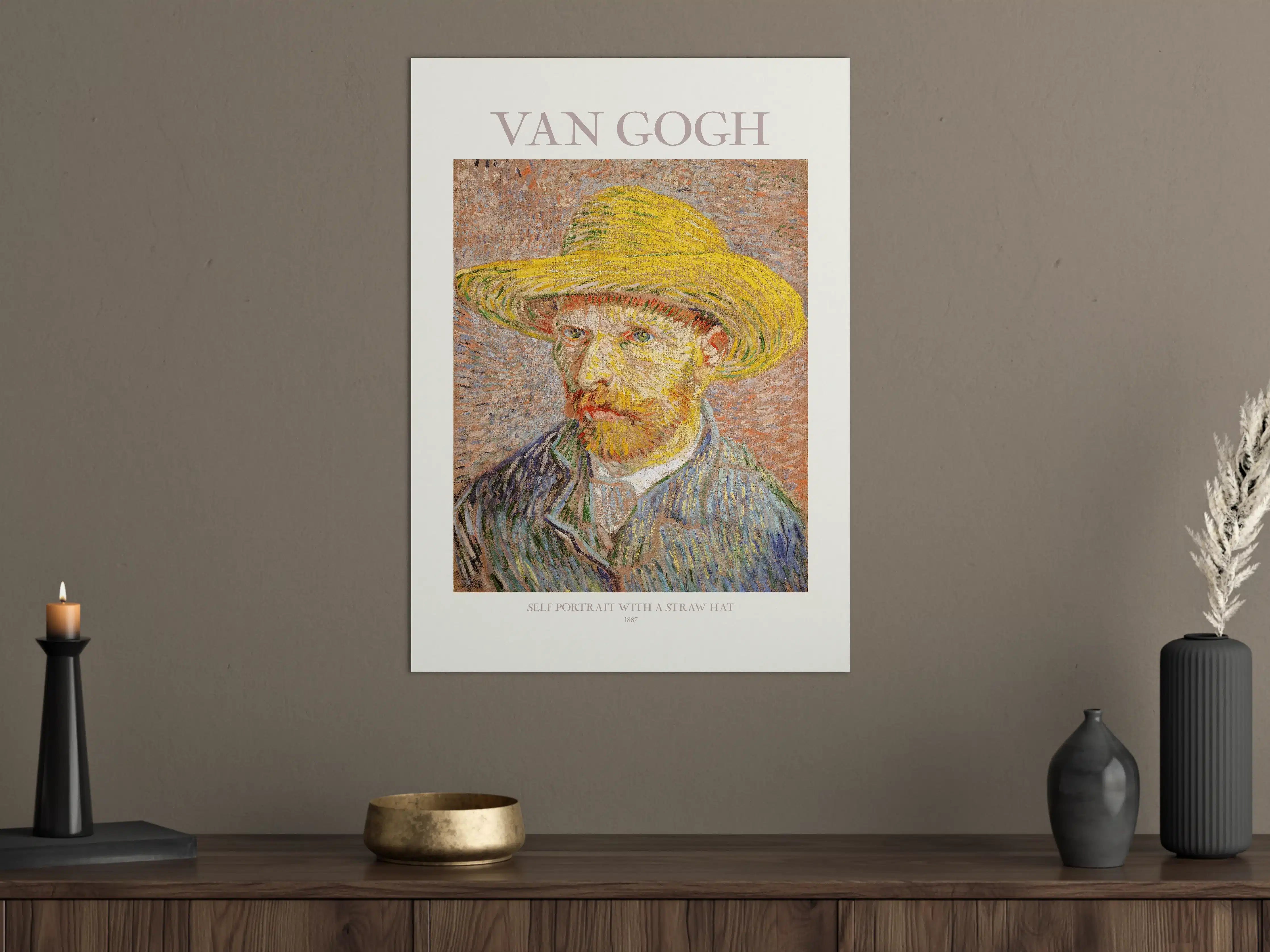 Große Wandbilder - Impressionistisches Van Gogh Selbstporträt mit Strohhut