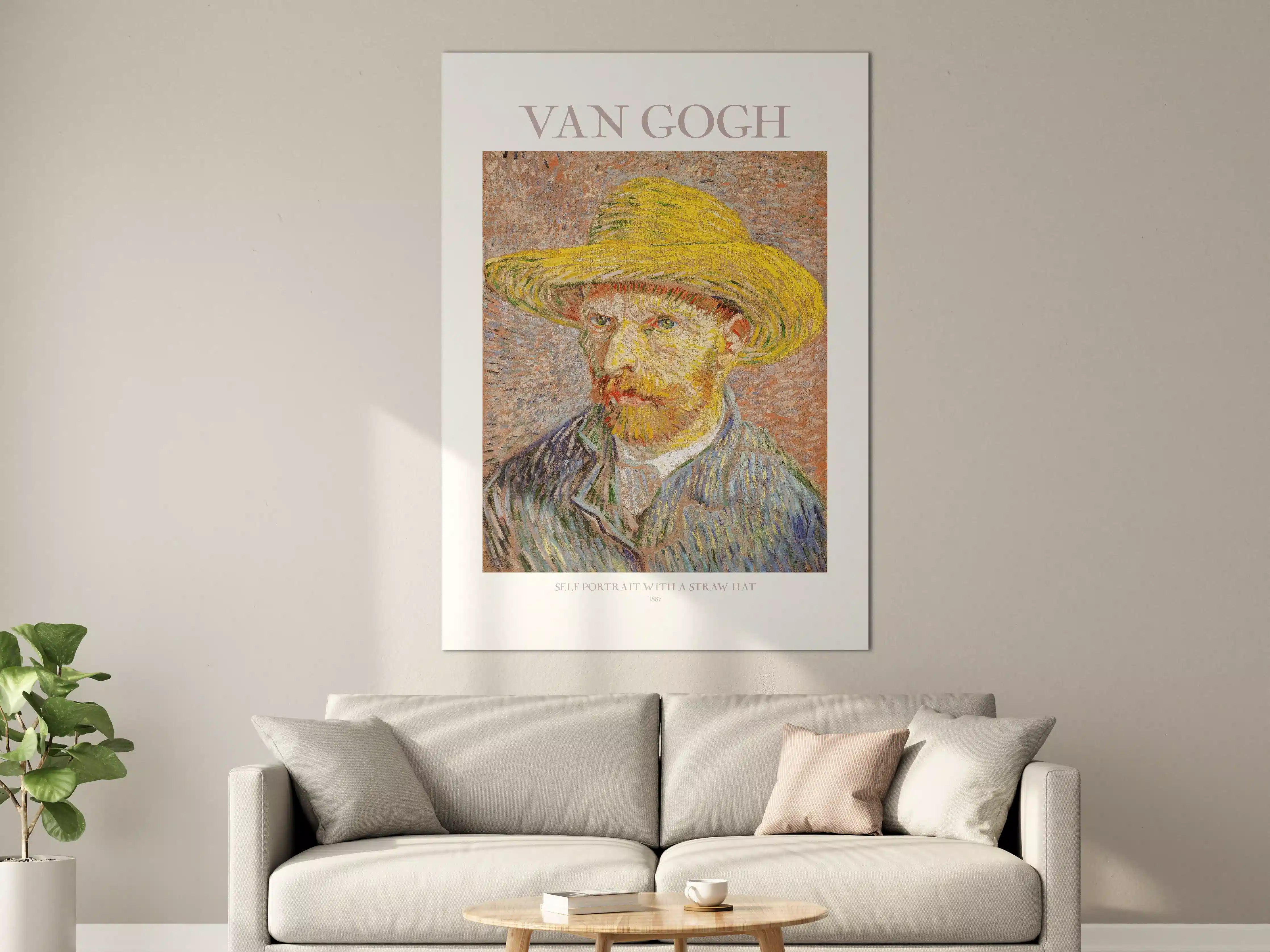 Große Wandbilder - Impressionistisches Van Gogh Selbstporträt mit Strohhut