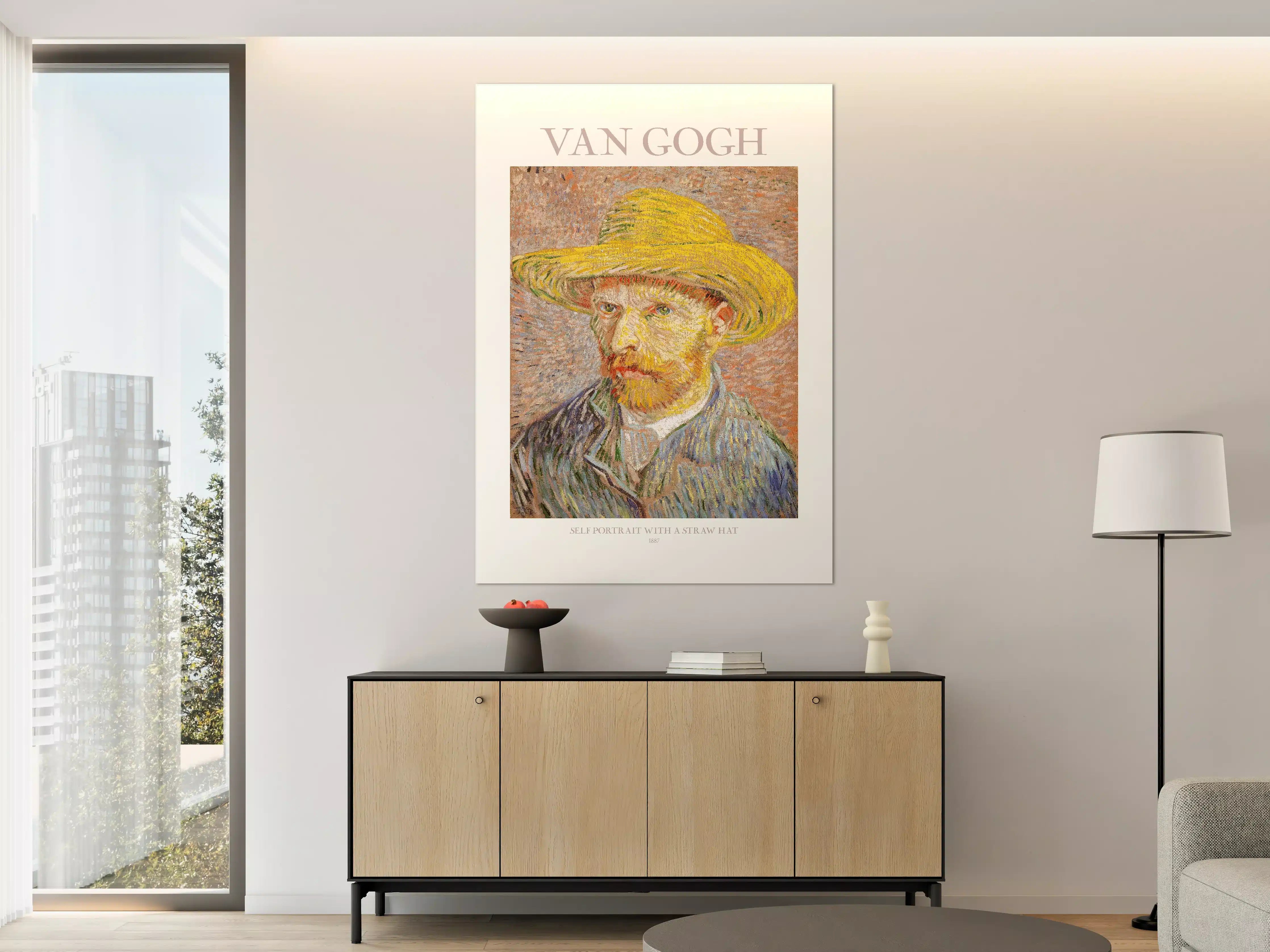 Große Wandbilder - Impressionistisches Van Gogh Selbstporträt mit Strohhut