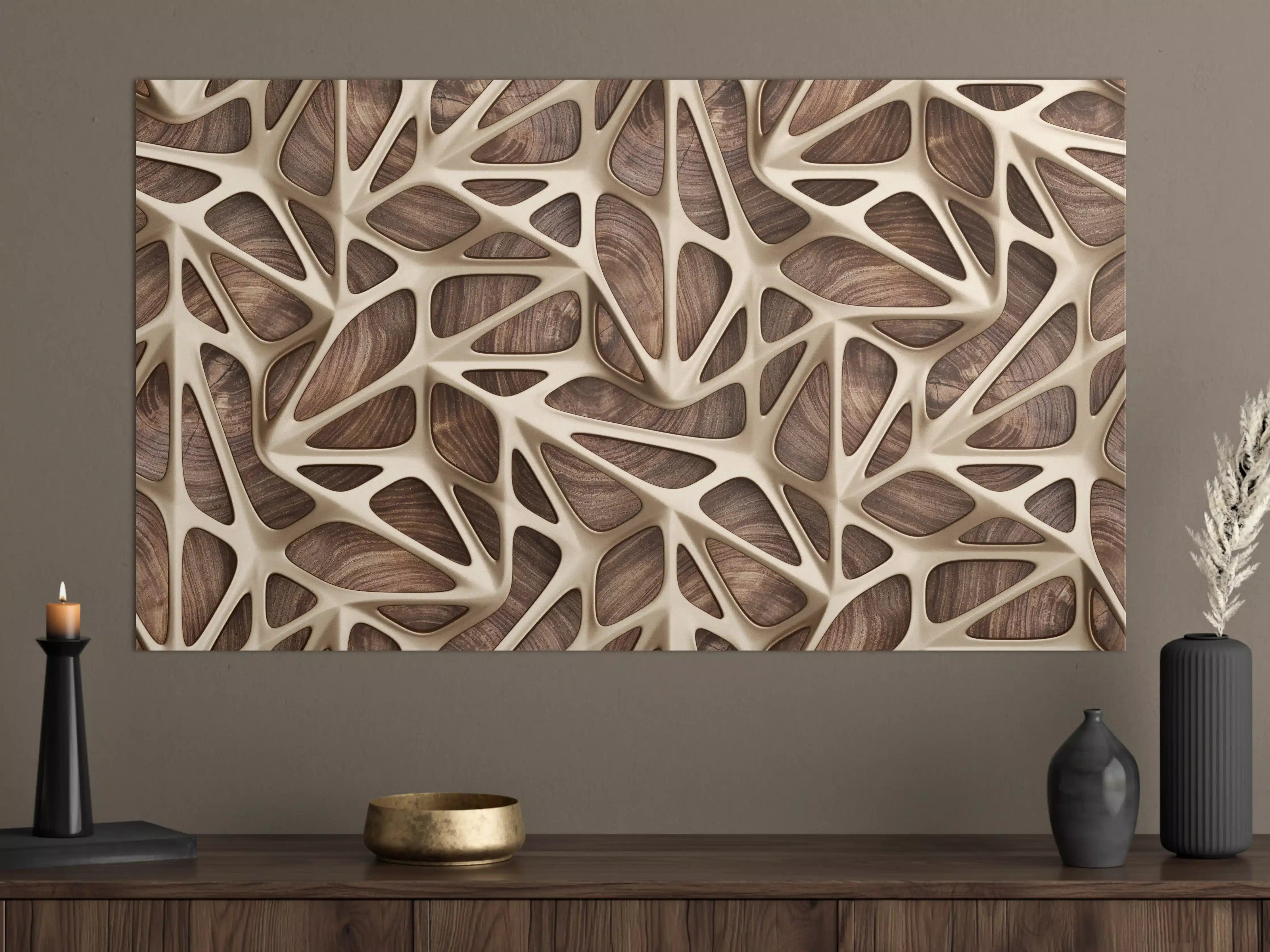 Große Wandbilder - Innovatives Holzdesign mit organischer Struktur