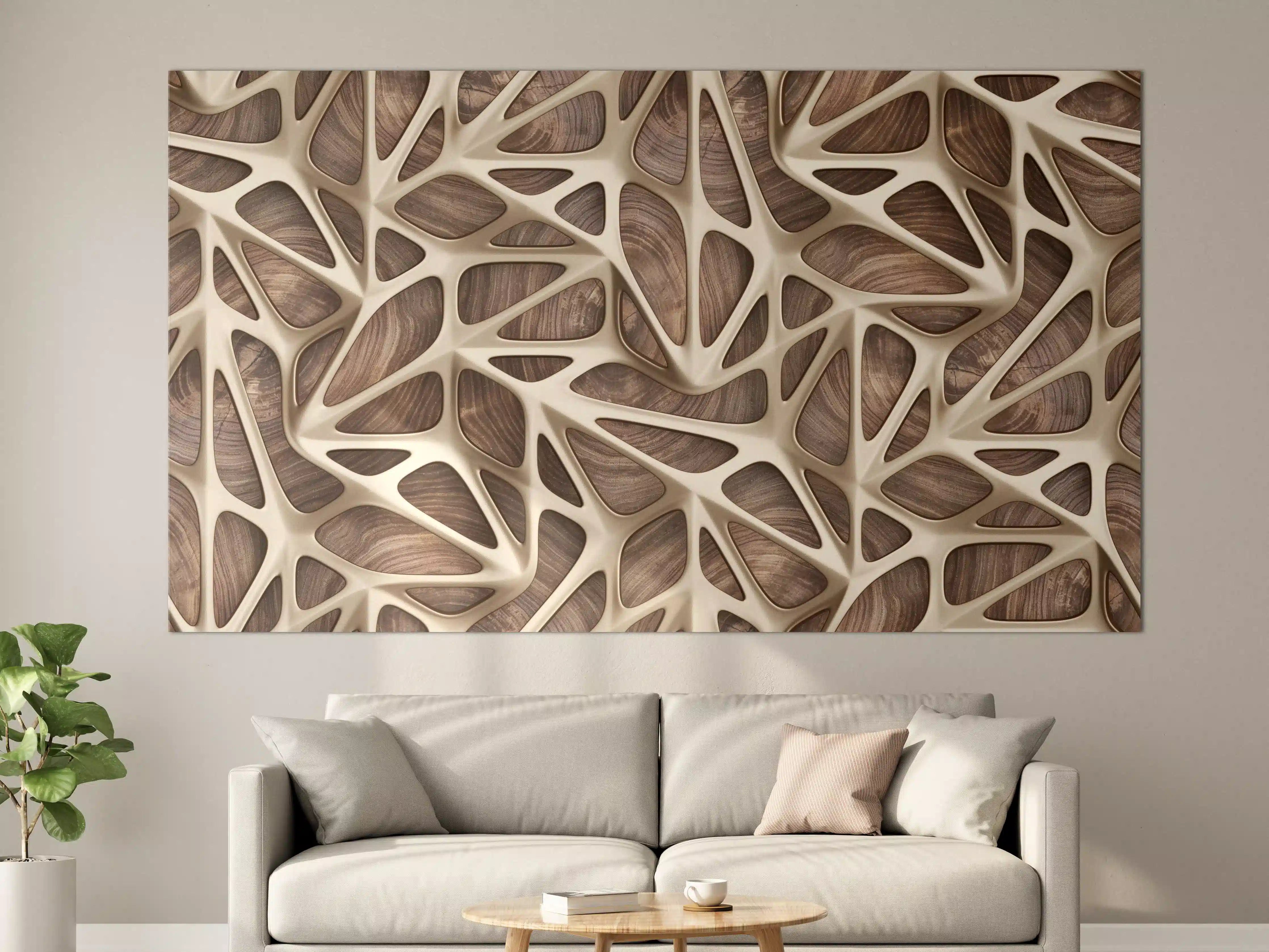 Große Wandbilder - Innovatives Holzdesign mit organischer Struktur
