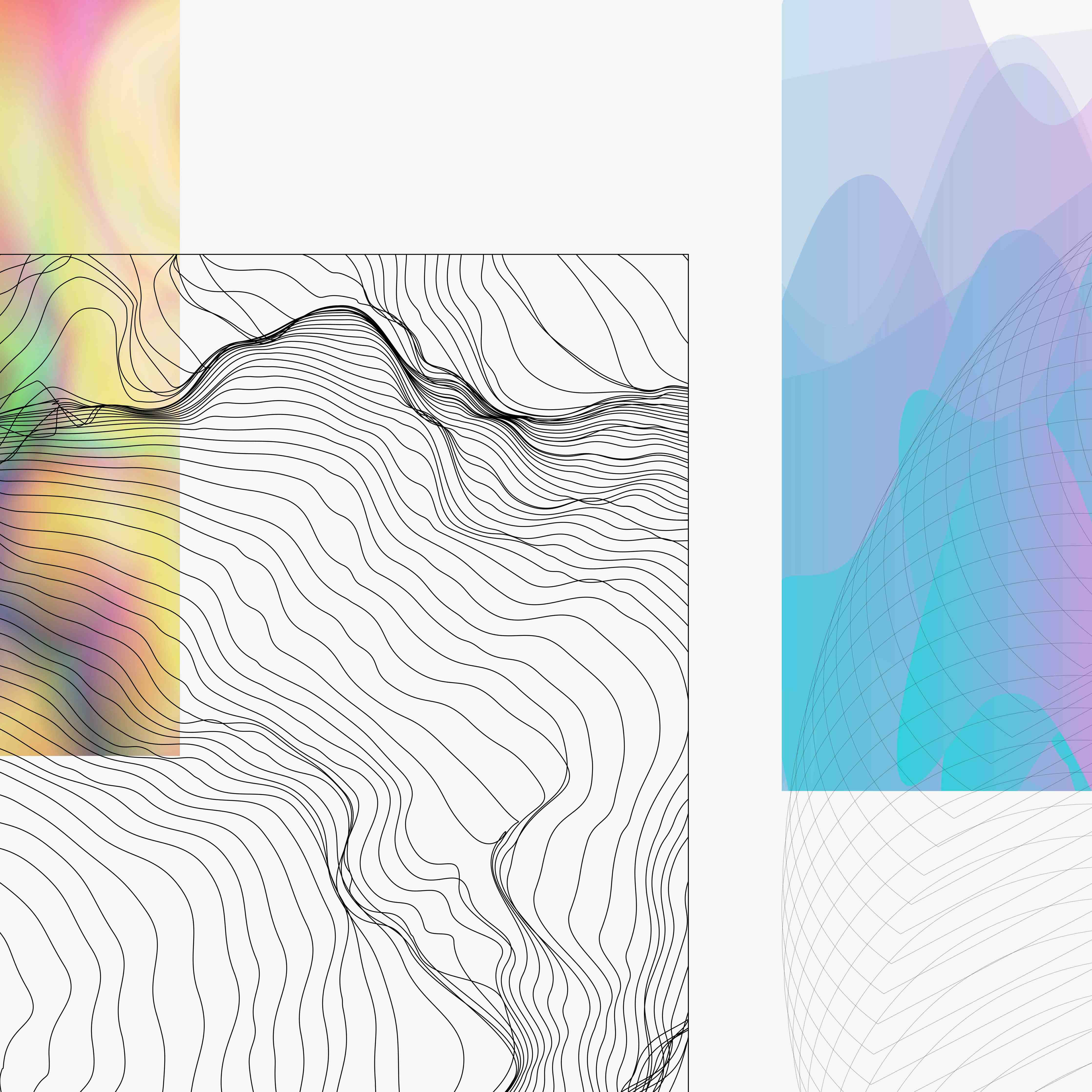 Große Wandbilder-Innovatives Linien-Design mit bunter Farbexplosion