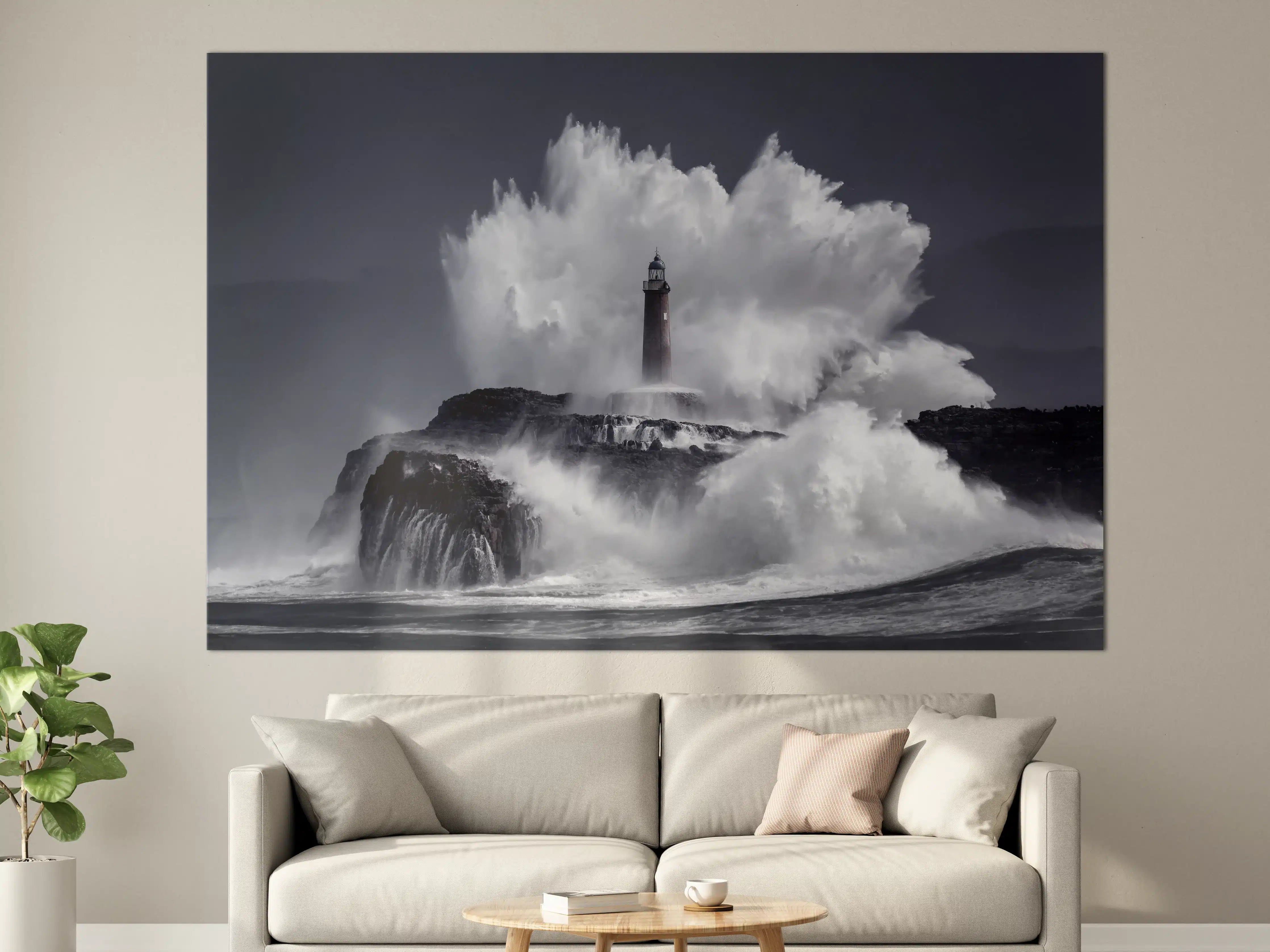 Große Wandbilder - Insel mit großen Wellen