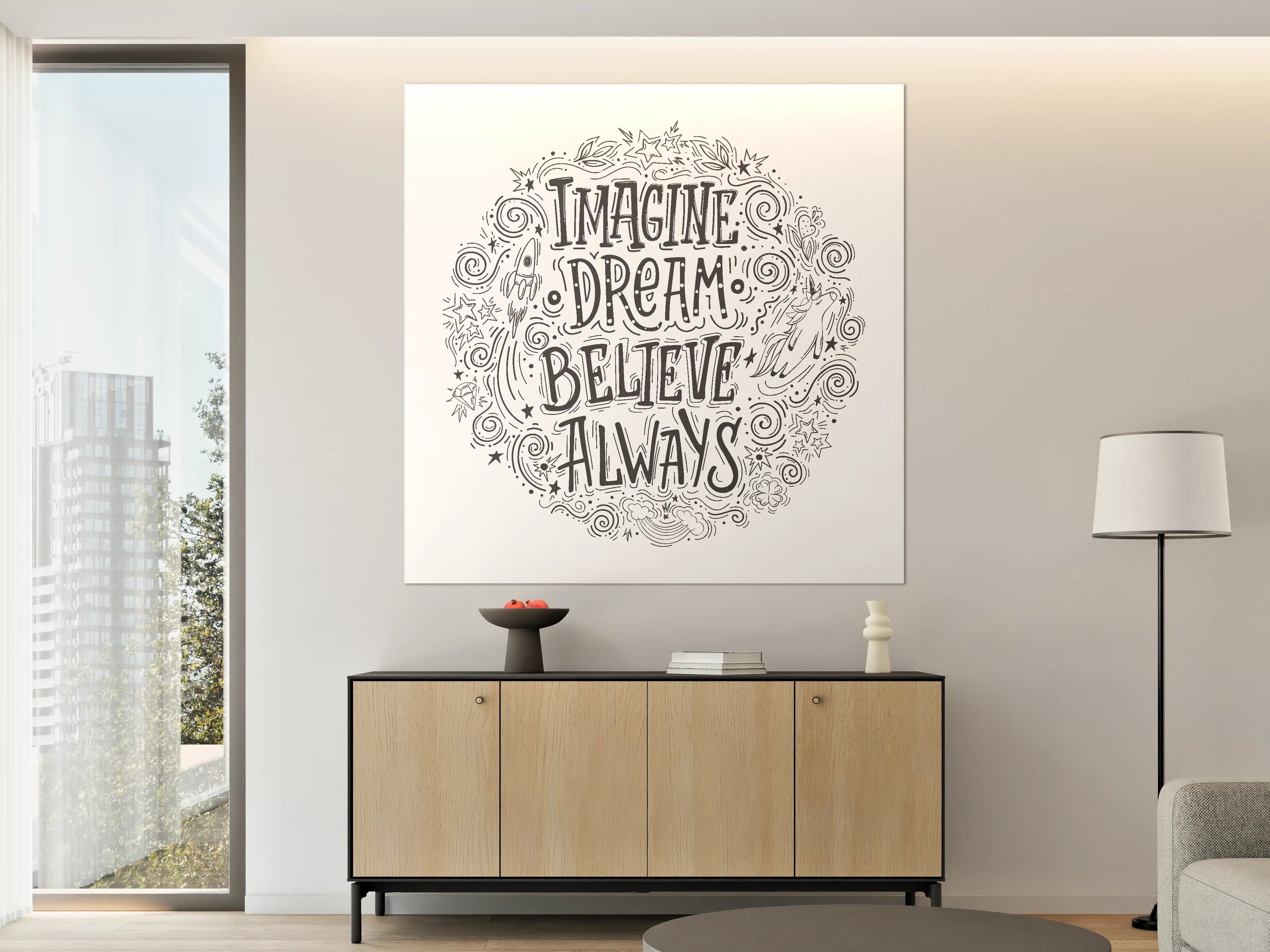 Große Wandbilder - Inspiration Zitat mit Weltraummotiven