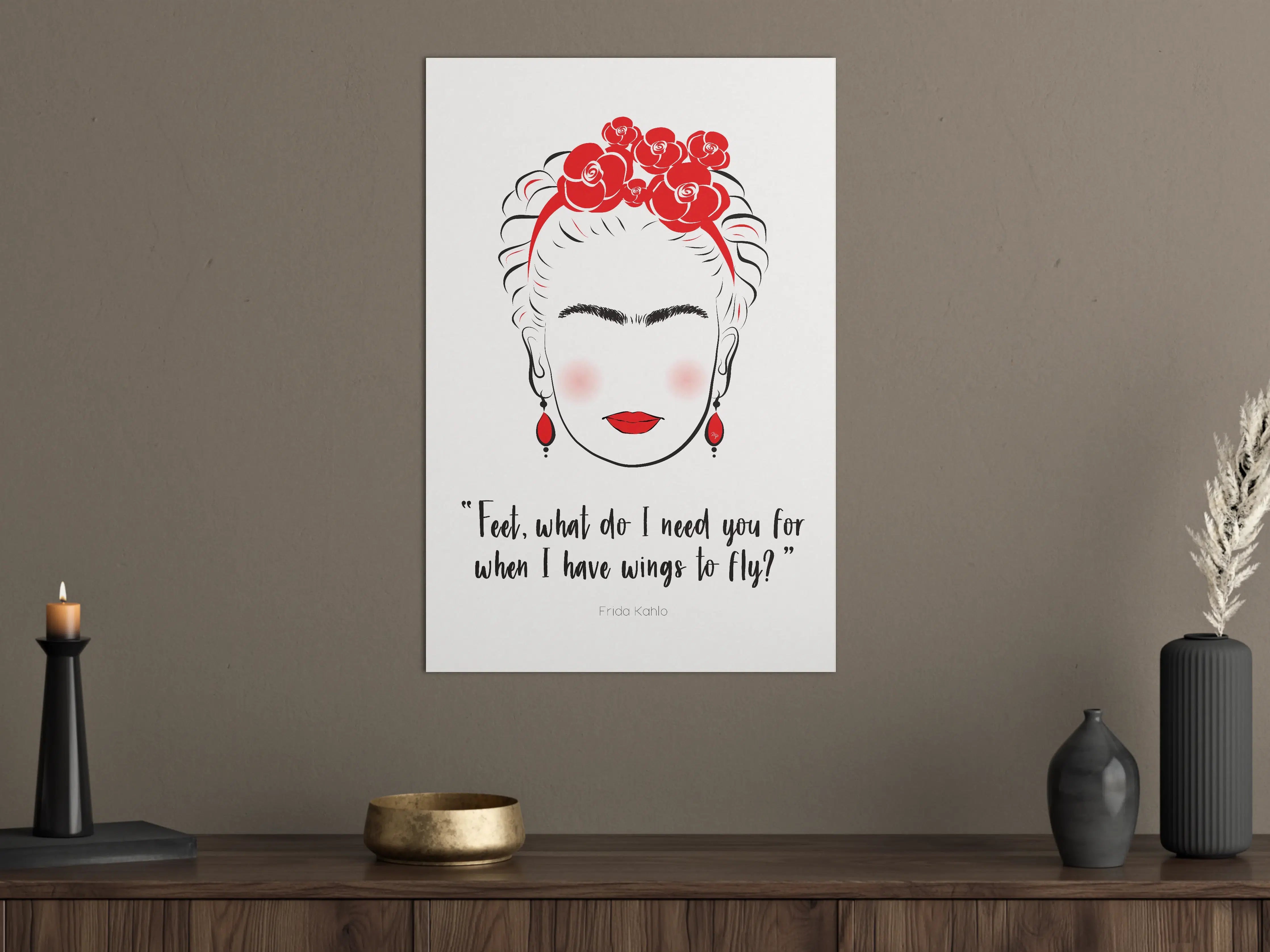 Große Wandbilder - Inspirierende Frida Kahlo Illustration