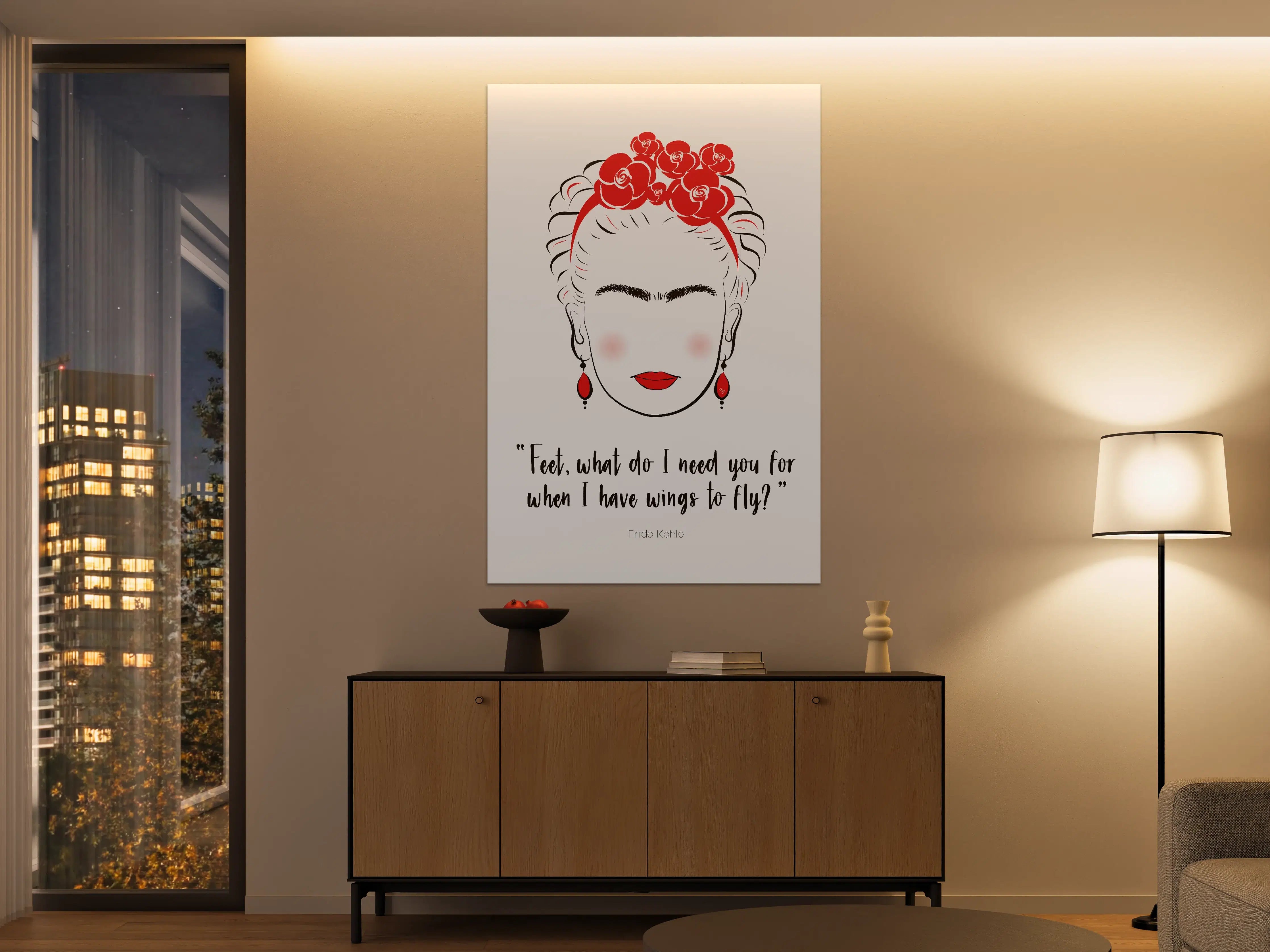 Große Wandbilder - Inspirierende Frida Kahlo Illustration