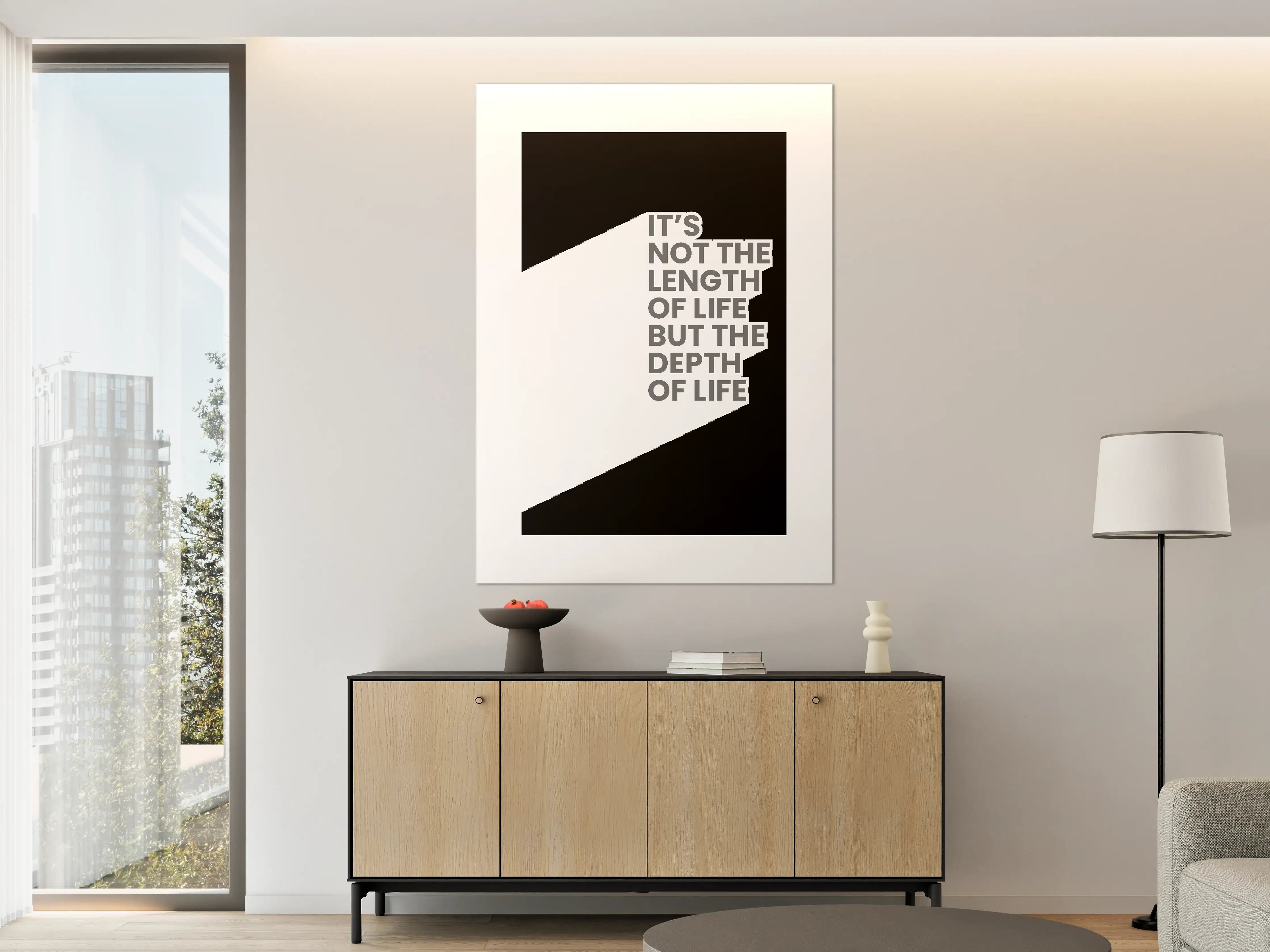 Große Wandbilder - Inspirierende Zitat-Wandkunst in Schwarz-Weiß
