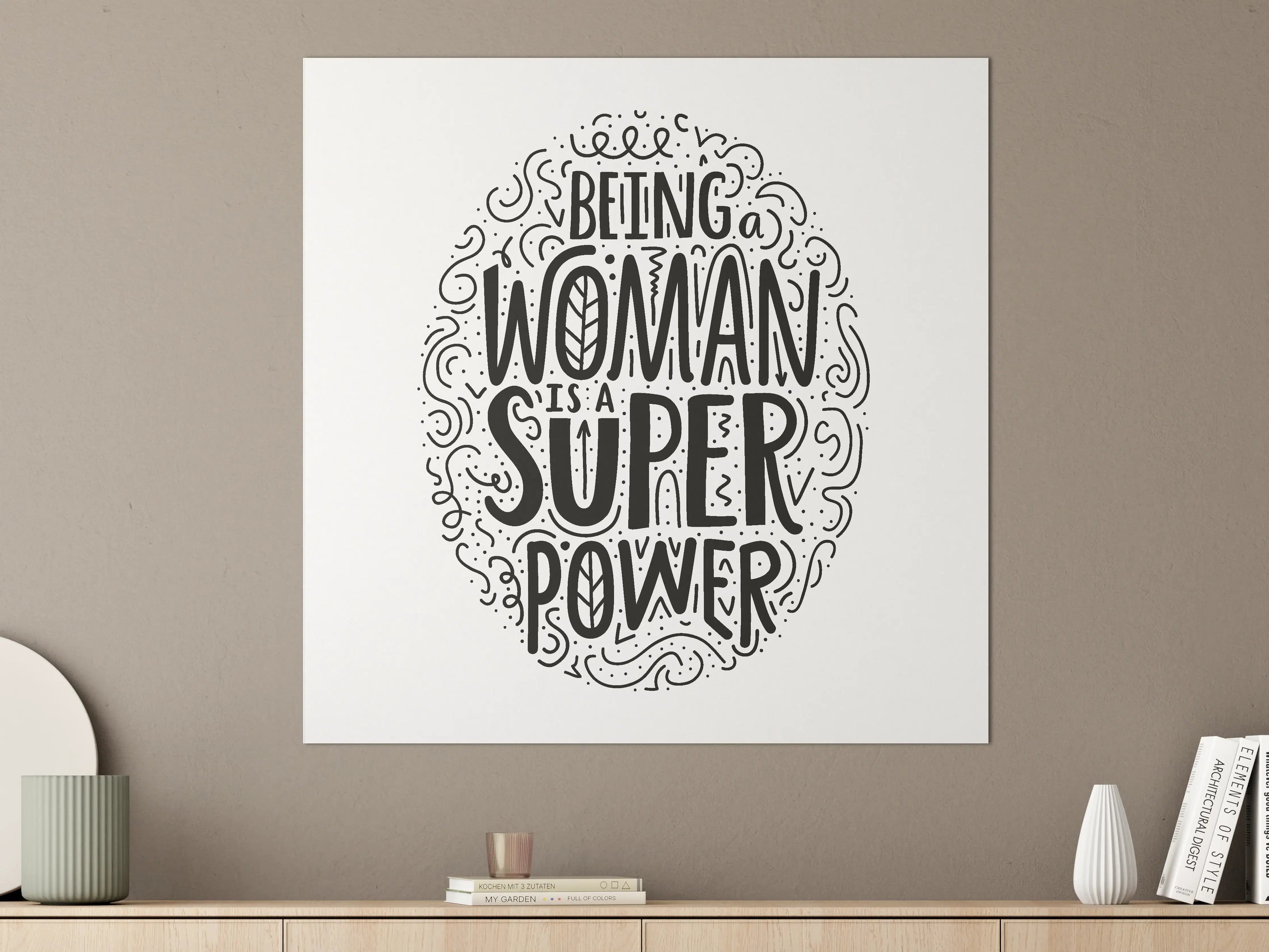 Große Wandbilder - Inspirierendes Frauenpower-Motiv in Schwarzweiß